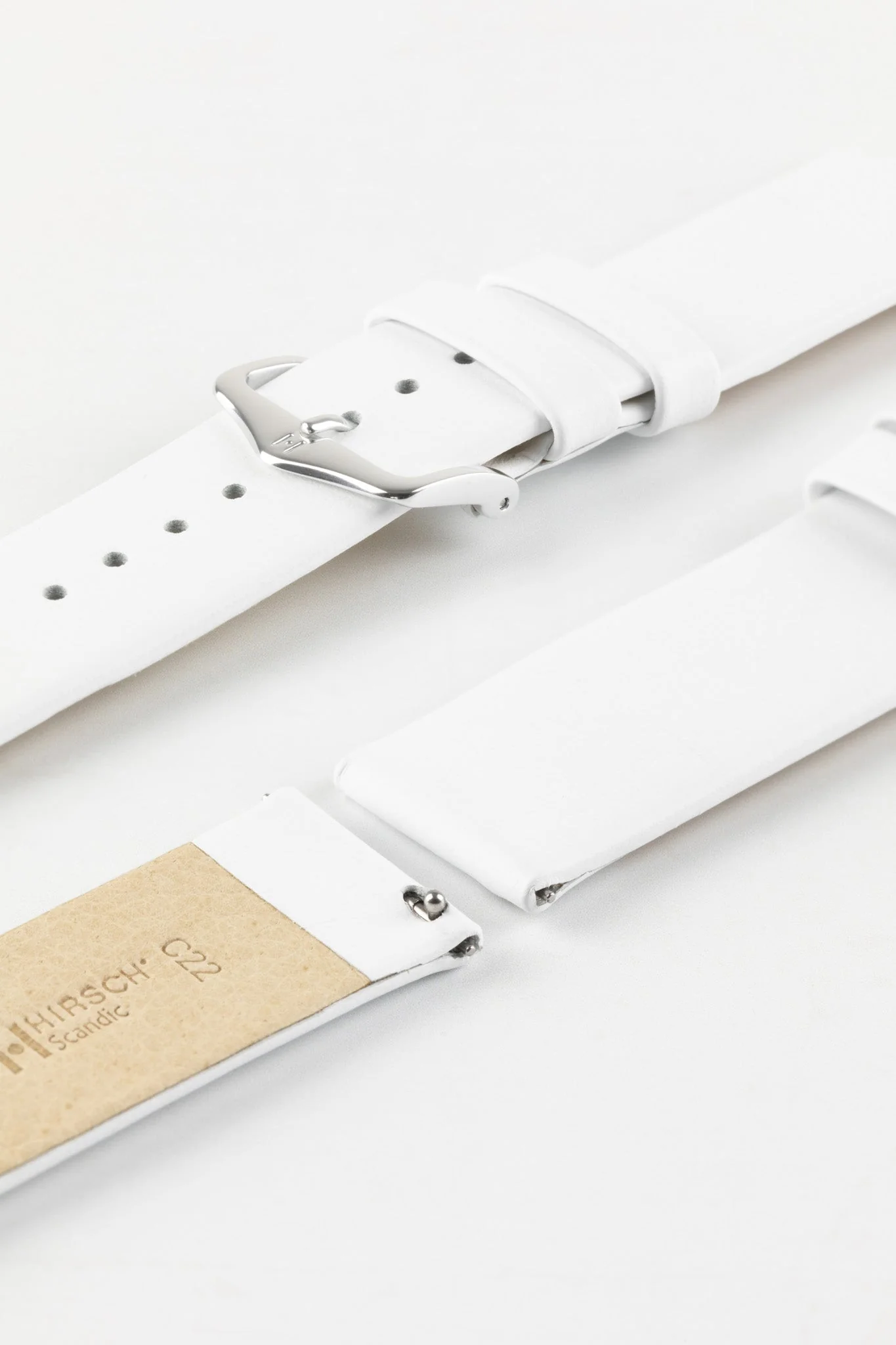 Hirsch SCANDIC Calf Leather Watch Strap in WHITE - Image 7