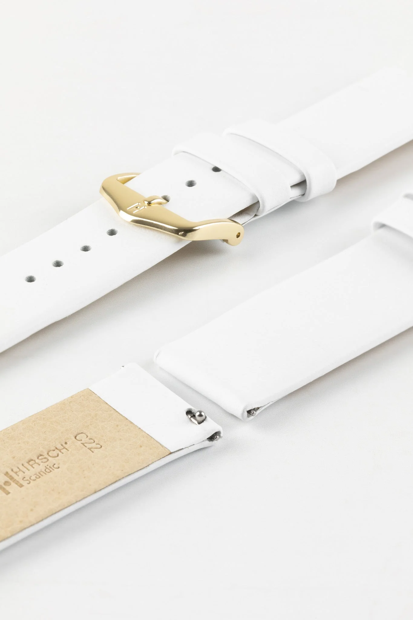 Hirsch SCANDIC Calf Leather Watch Strap in WHITE - Image 8