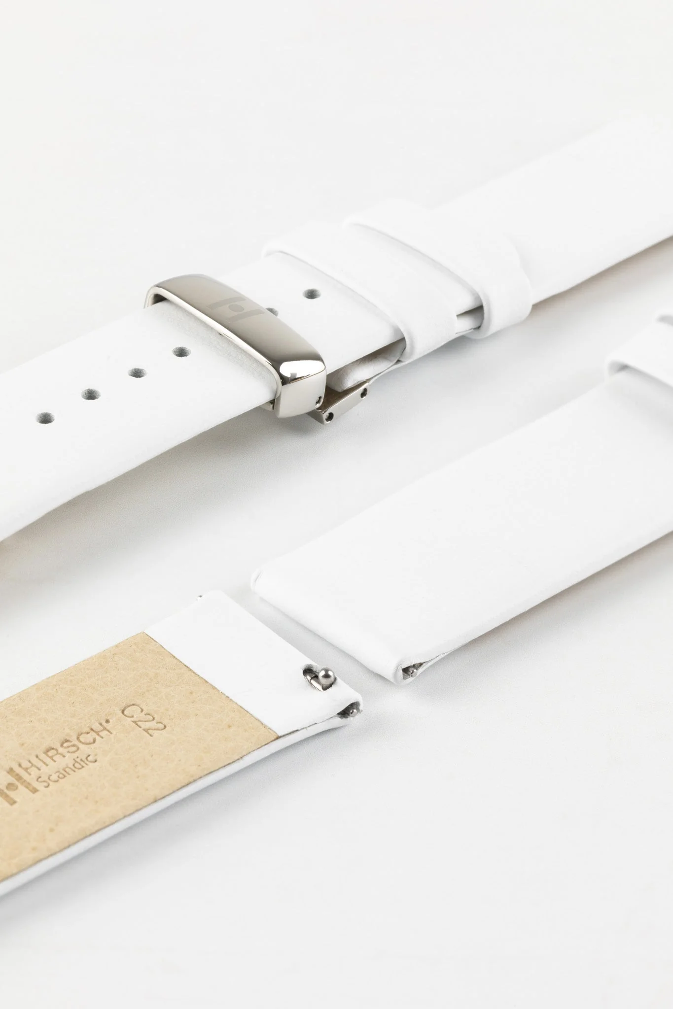 Hirsch SCANDIC Calf Leather Watch Strap in WHITE - Image 9
