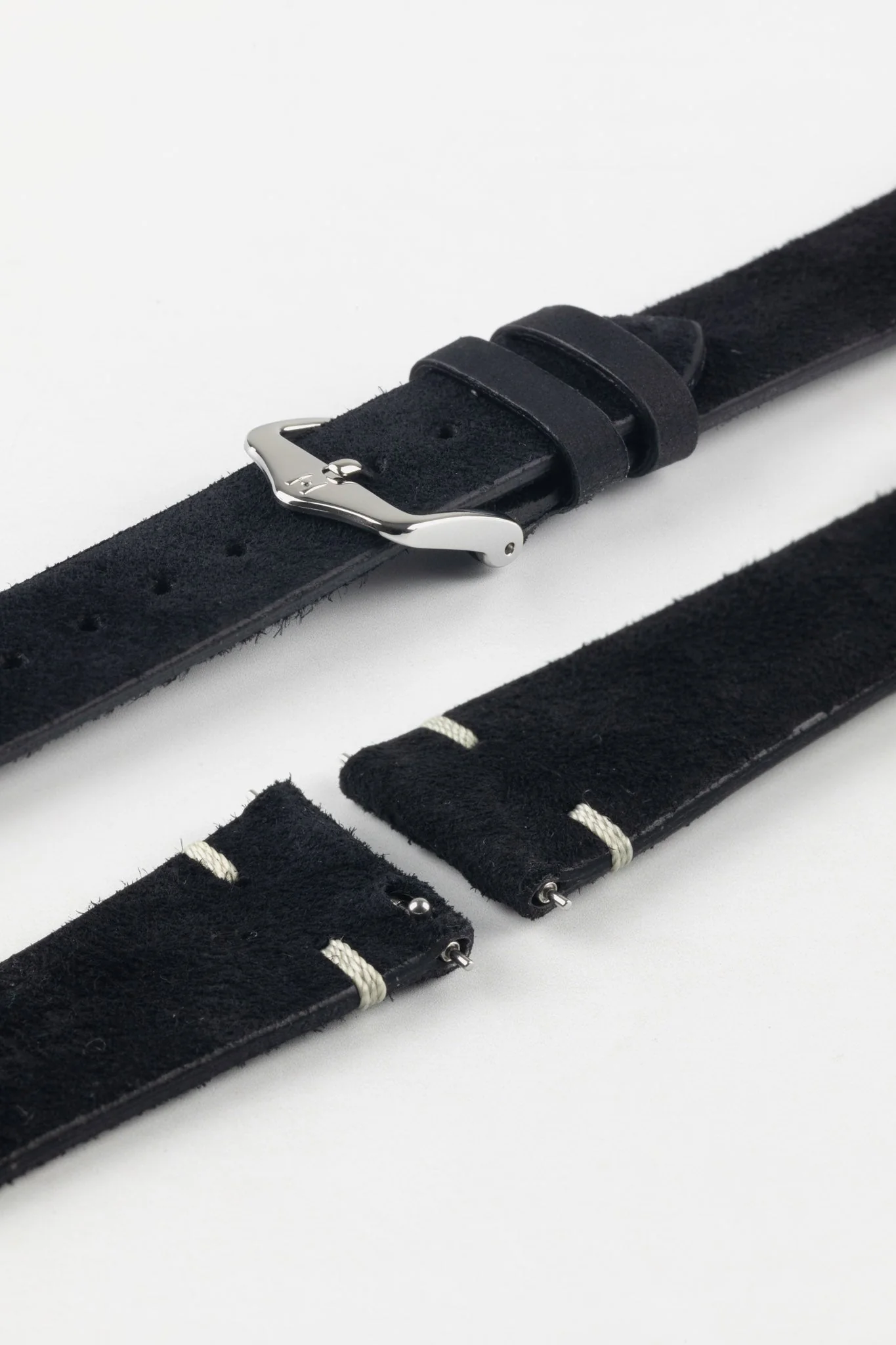 Hirsch SERRO Suede Watch Strap in BLACK - Image 10