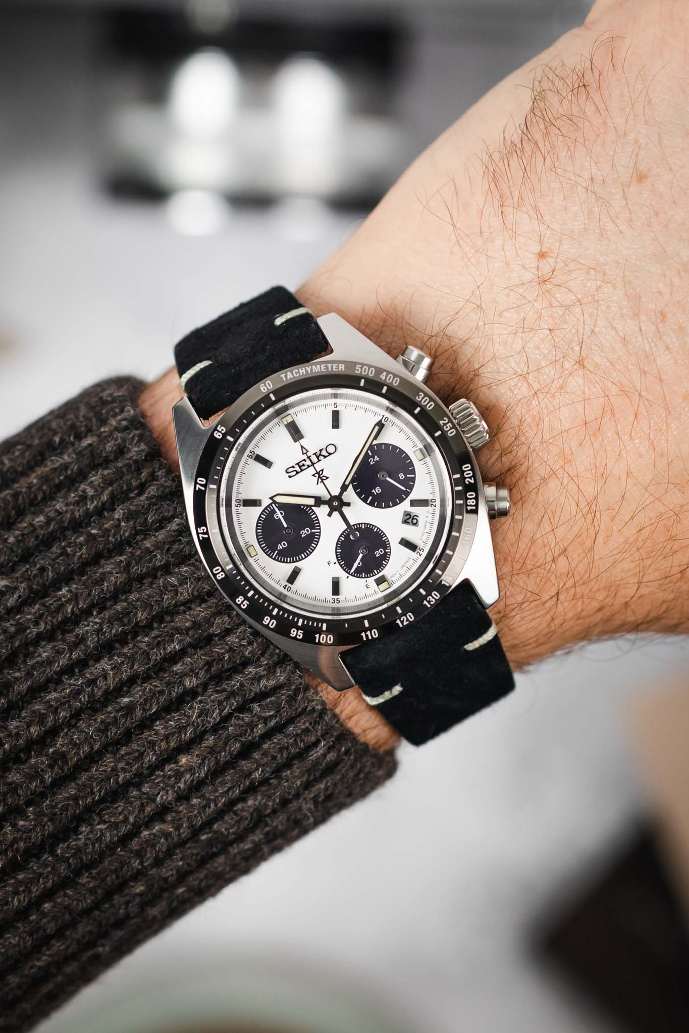 Hirsch SERRO Suede Watch Strap in BLACK - Image 2