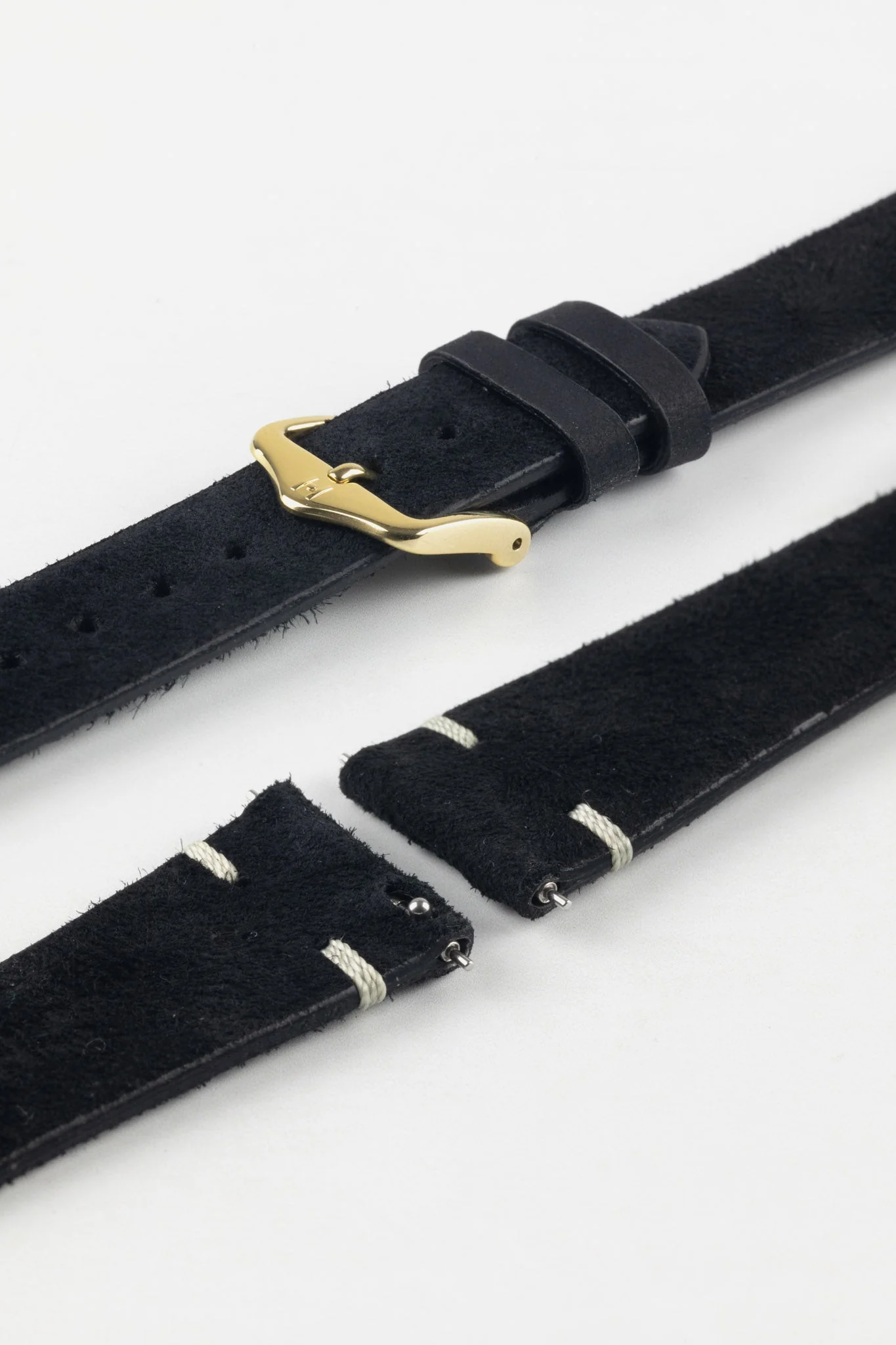 Hirsch SERRO Suede Watch Strap in BLACK - Image 7