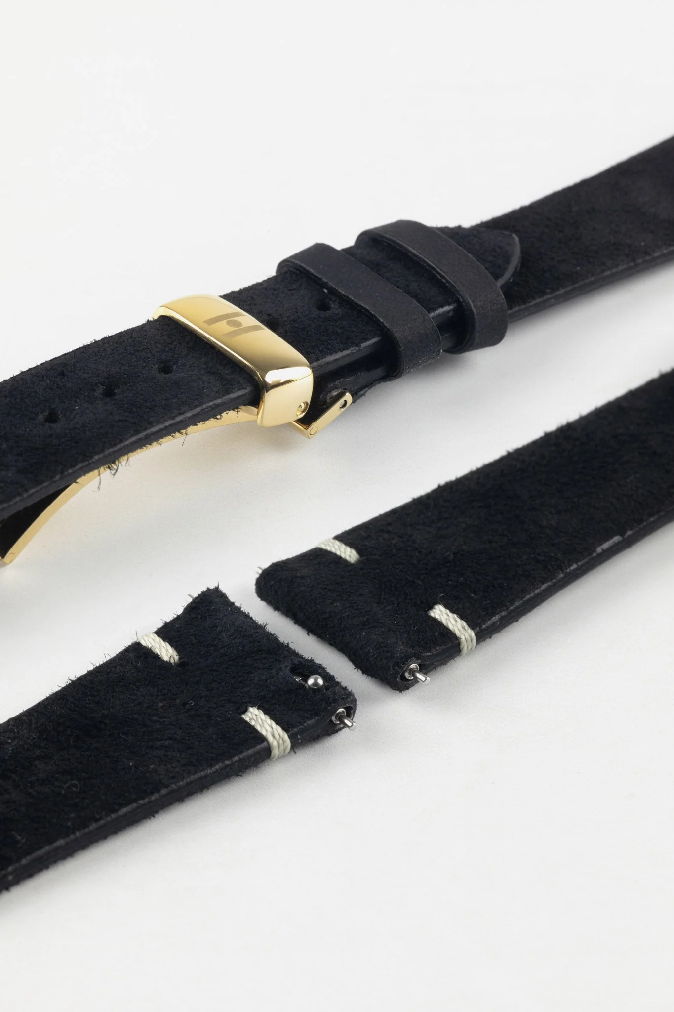 Hirsch SERRO Suede Watch Strap in BLACK - Image 8