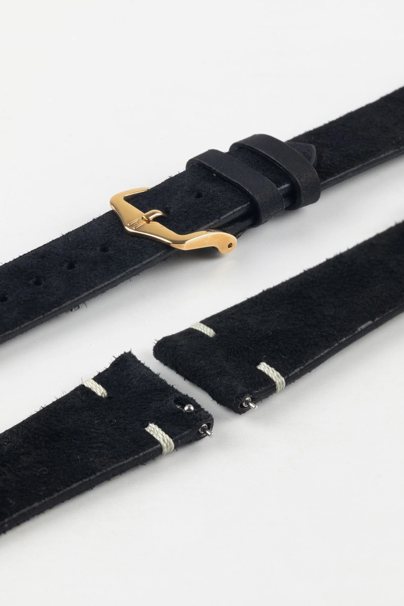 Hirsch SERRO Suede Watch Strap in BLACK - Image 9