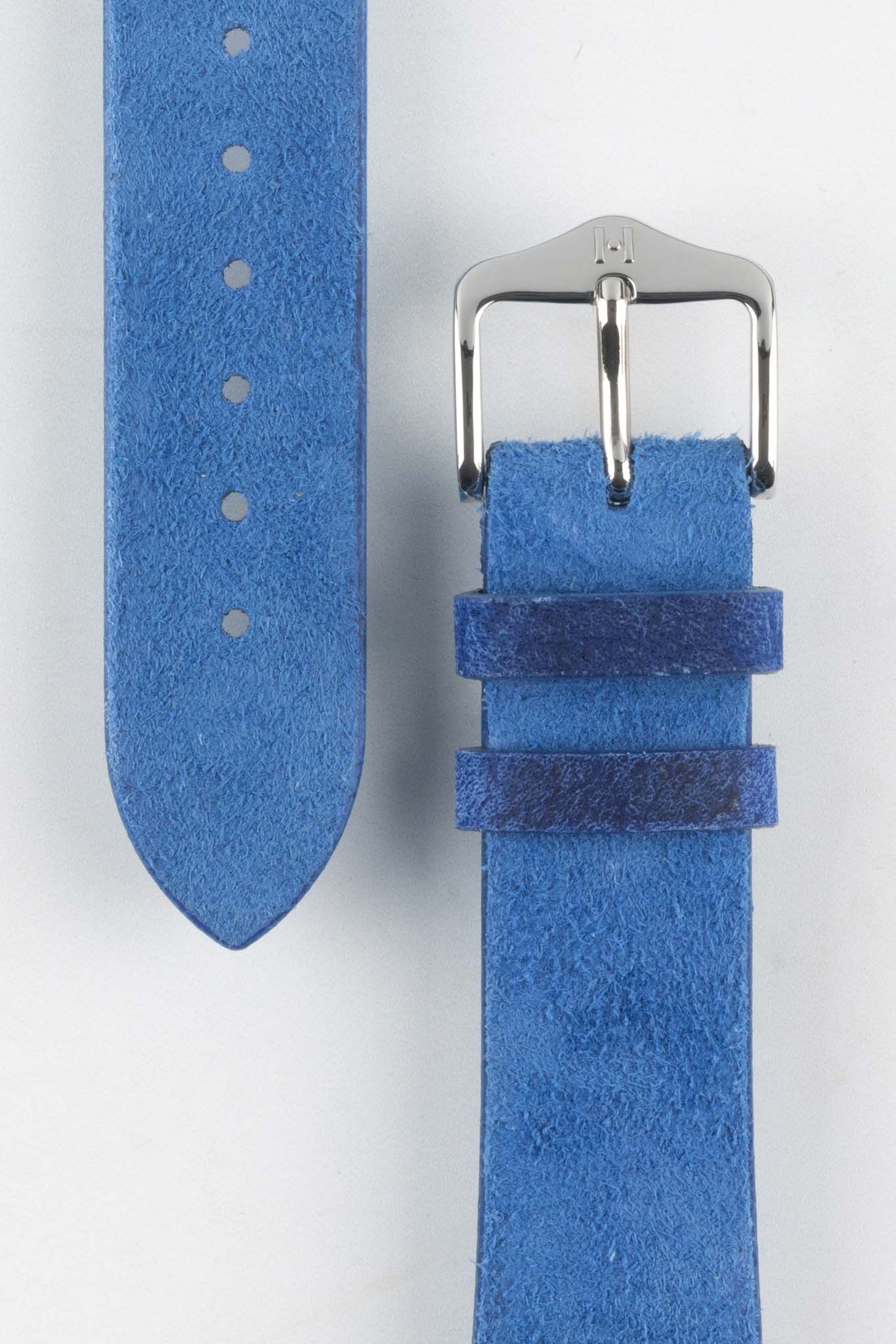 Hirsch SERRO Suede Watch Strap in Blue - Image 3