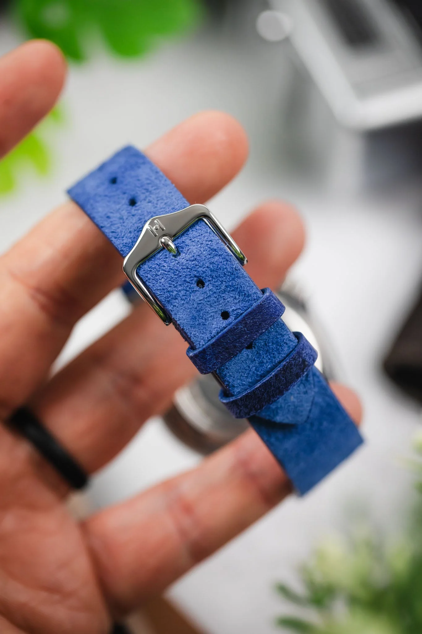 Hirsch SERRO Suede Watch Strap in Blue - Image 6