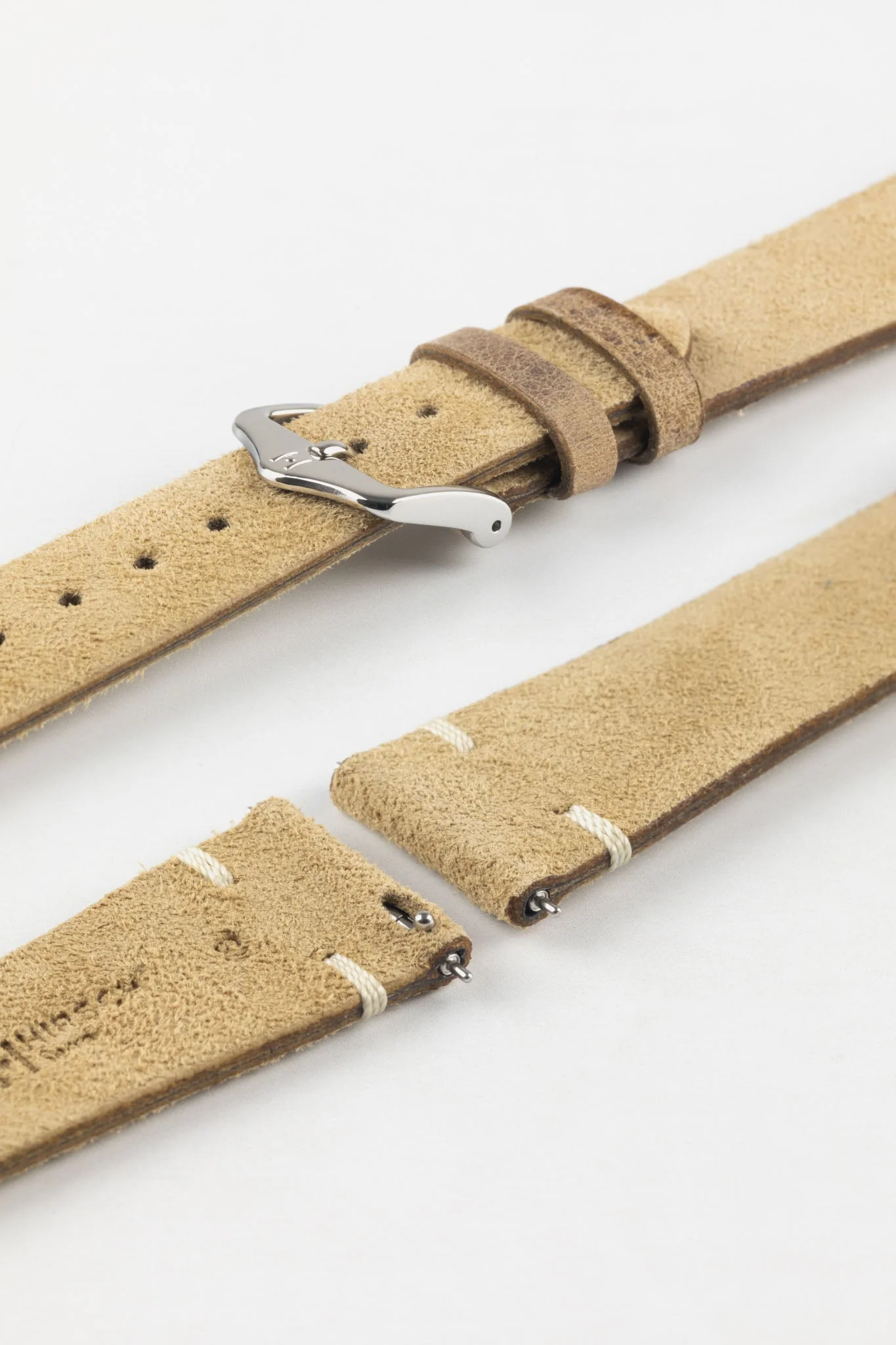Hirsch SERRO Suede Watch Strap in Gold Brown - Image 10