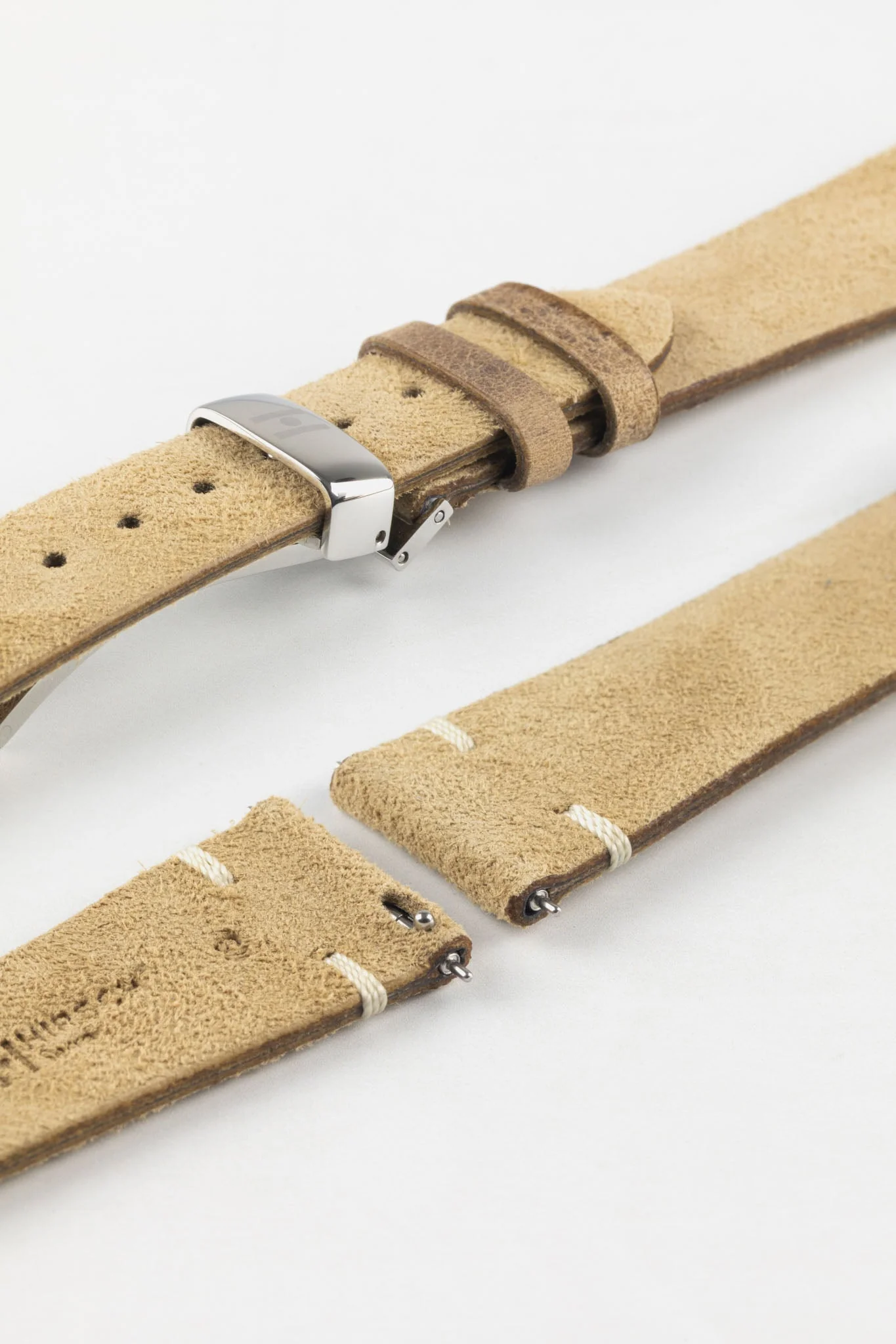 Hirsch SERRO Suede Watch Strap in Gold Brown - Image 11