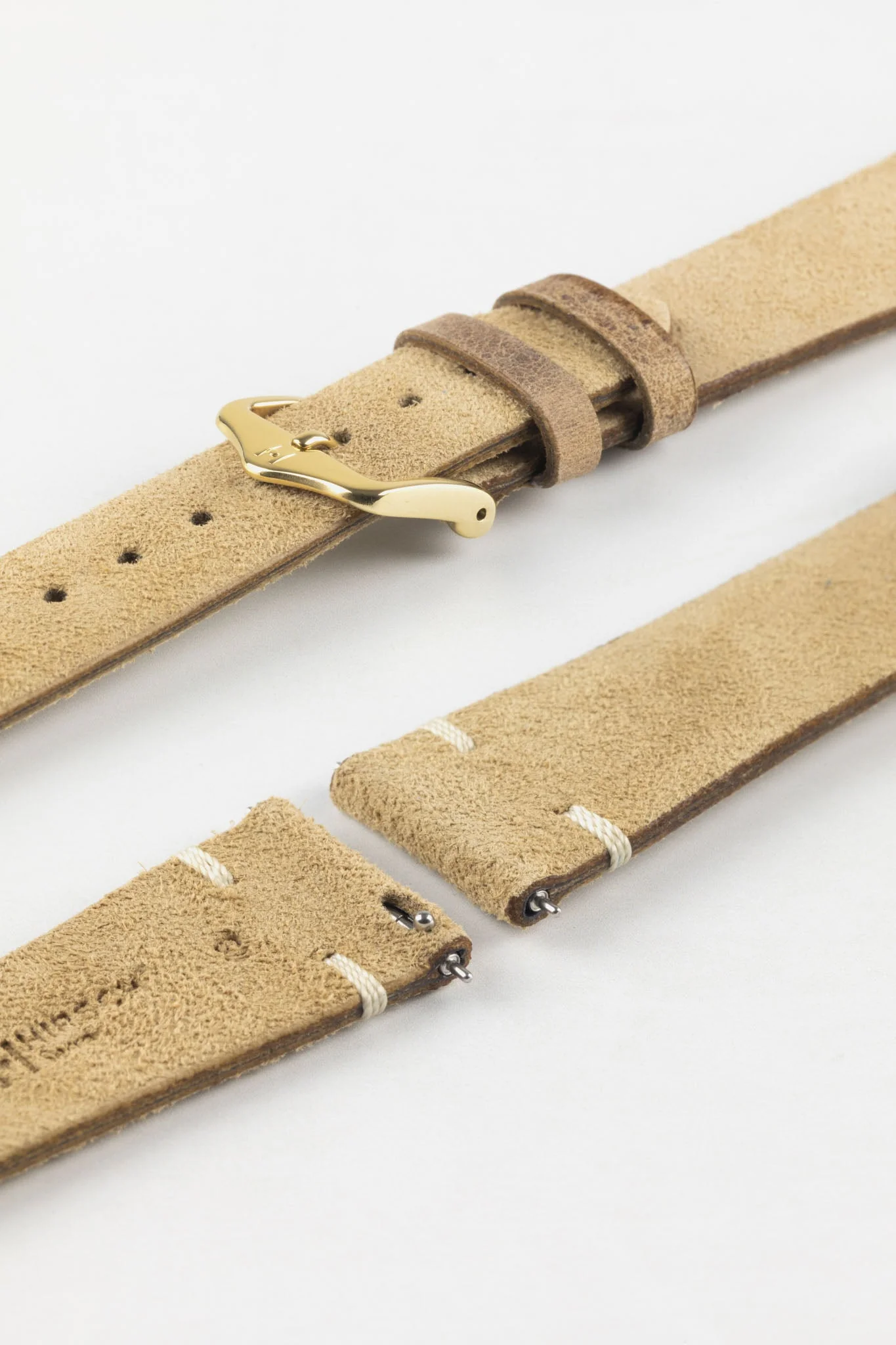 Hirsch SERRO Suede Watch Strap in Gold Brown - Image 7