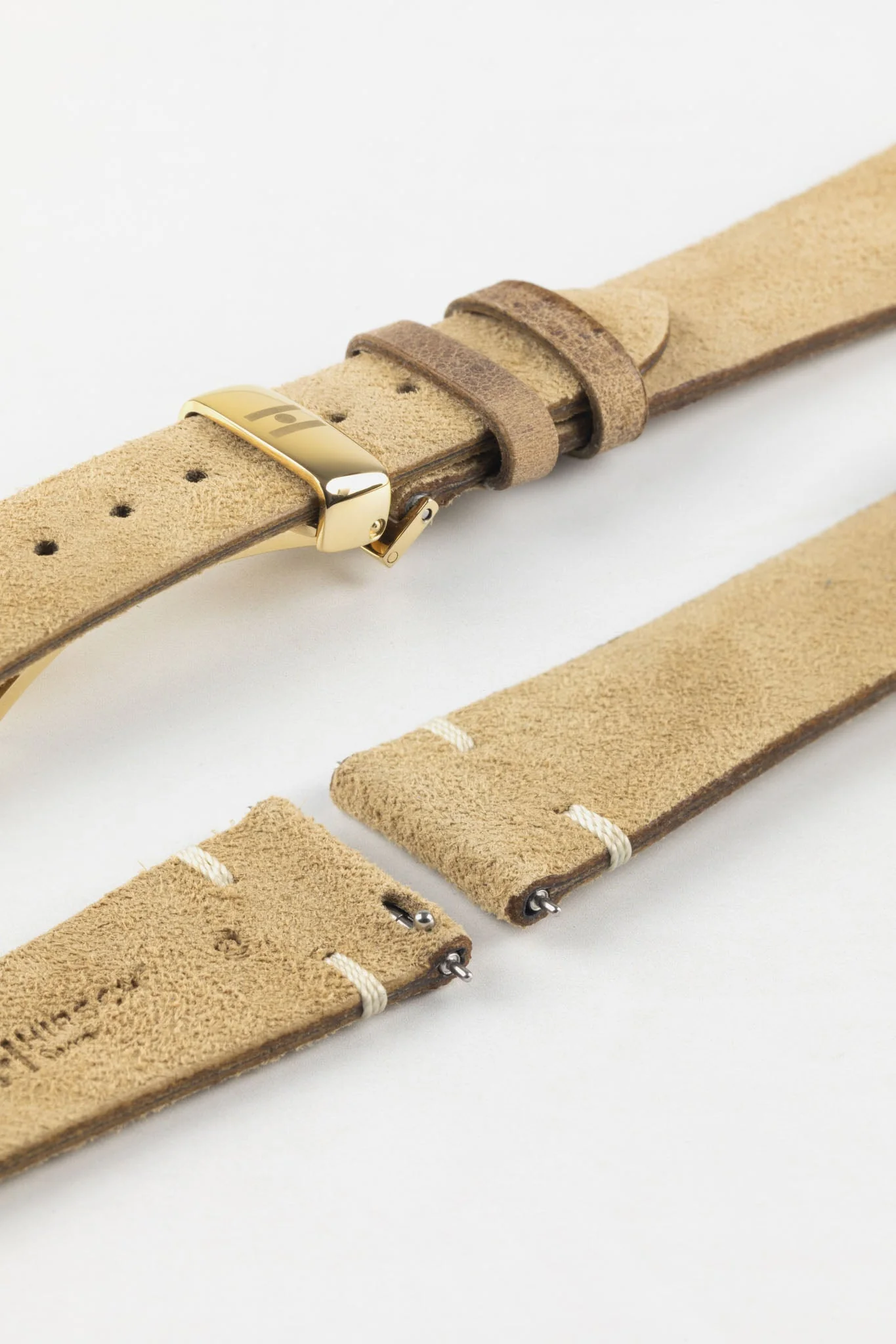 Hirsch SERRO Suede Watch Strap in Gold Brown - Image 8