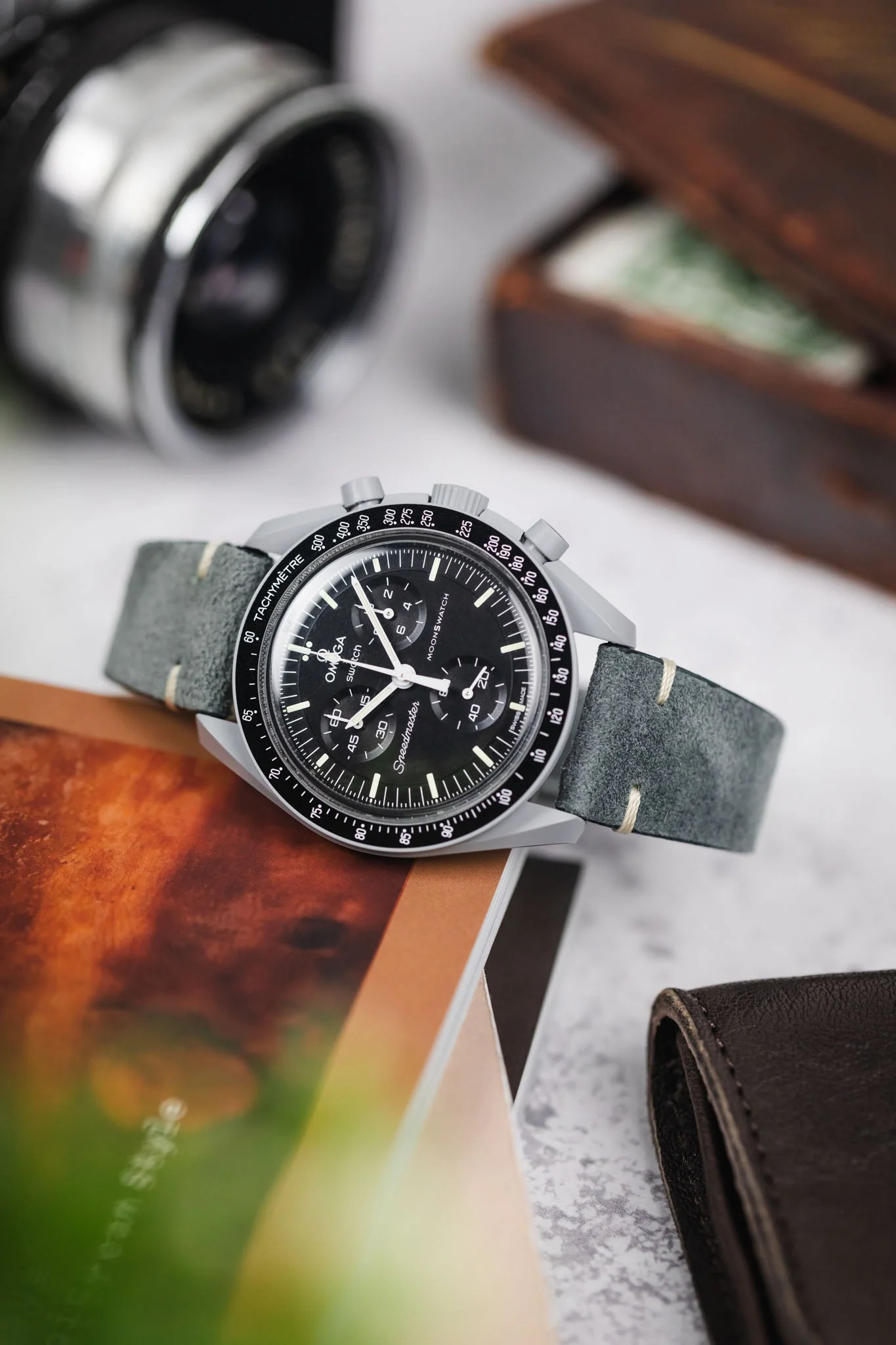 Hirsch SERRO Suede Watch Strap in Grey - Image 4