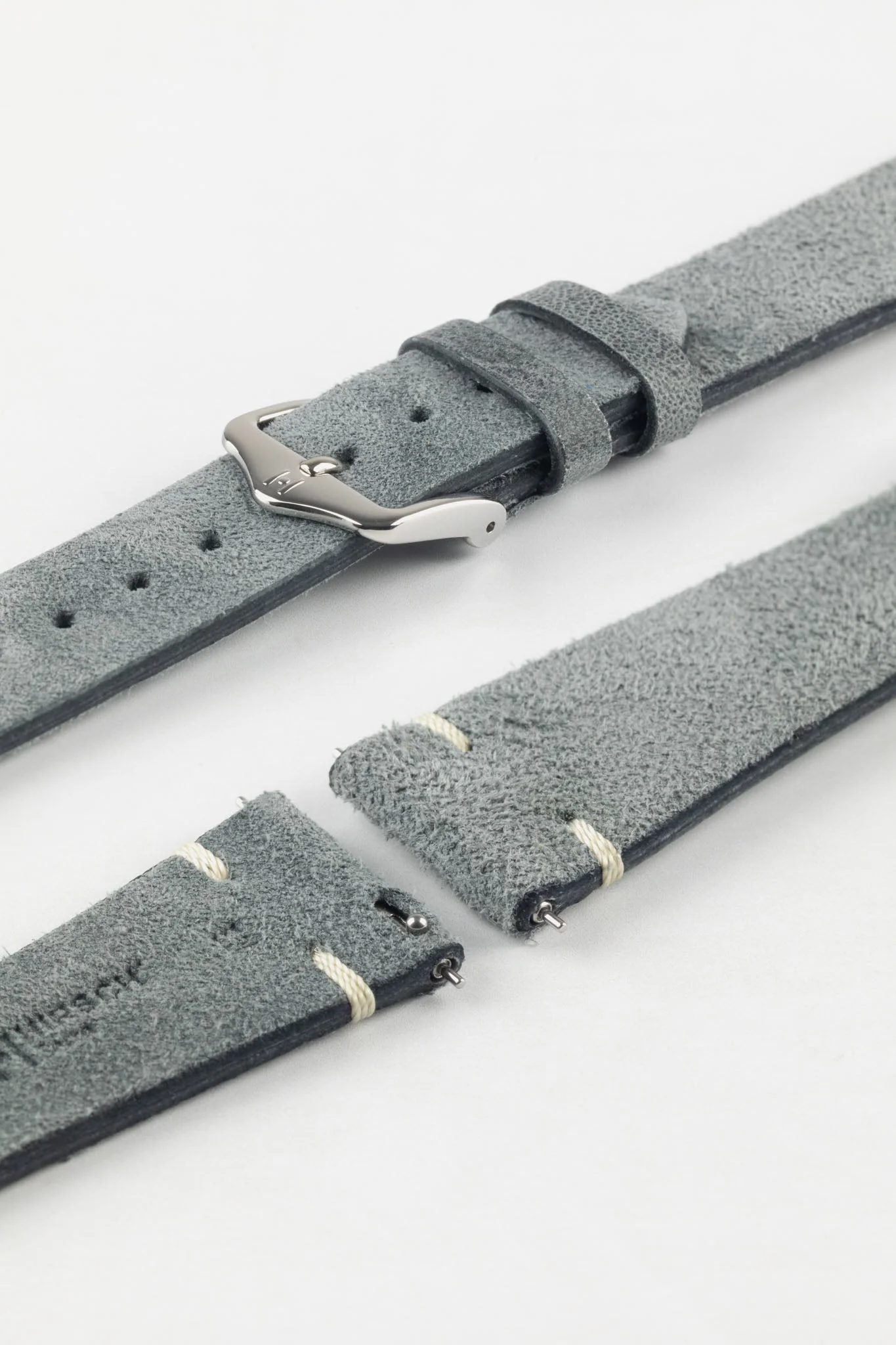 Hirsch SERRO Suede Watch Strap in Grey - Image 7