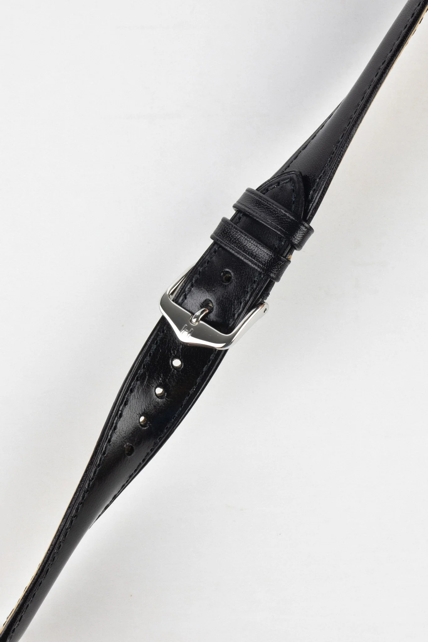 Hirsch SIENA Tuscan Leather Watch Strap in BLACK - Image 5