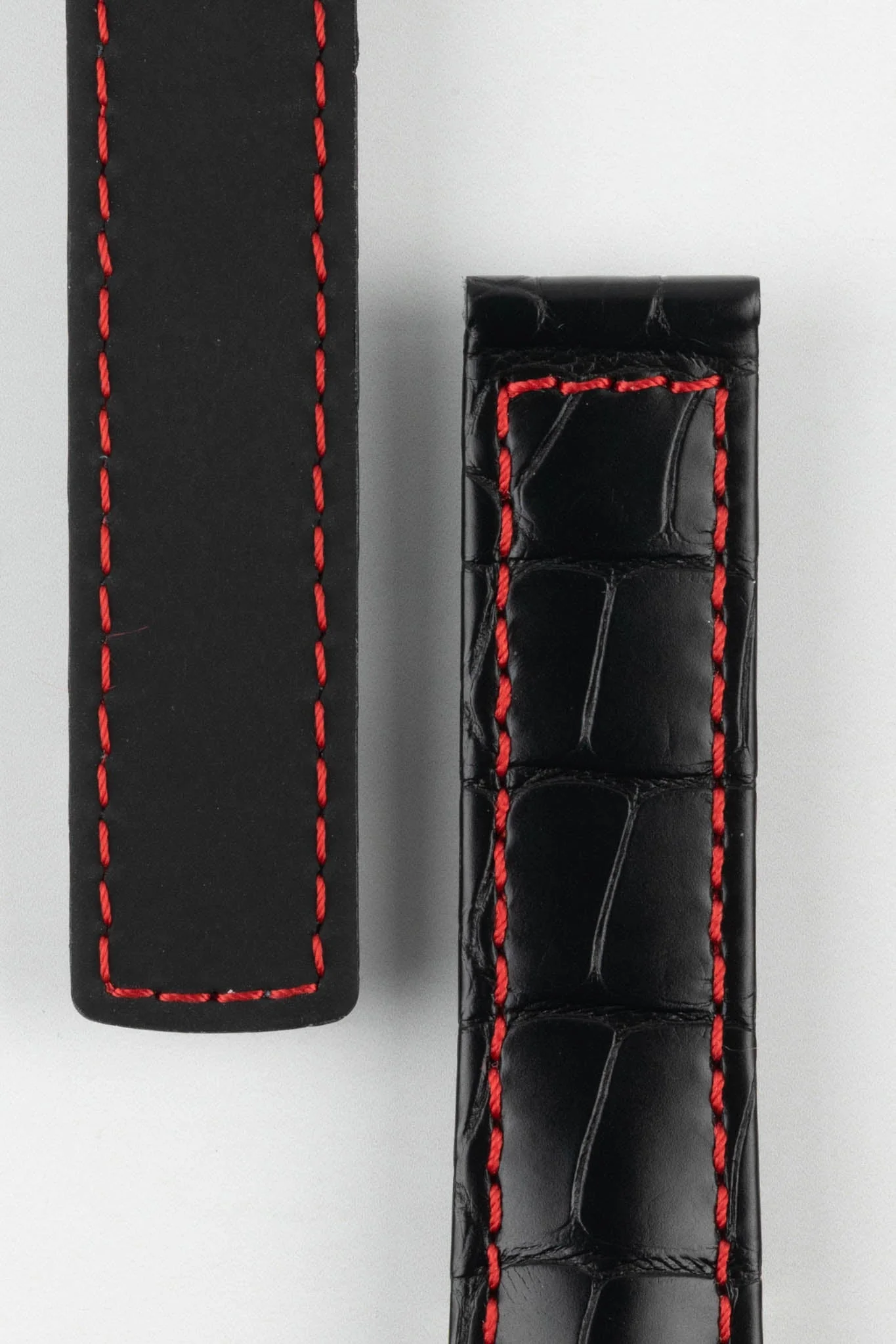 Hirsch SPEED Alligator Deployment Watch Strap in BLACK/RED - Image 3