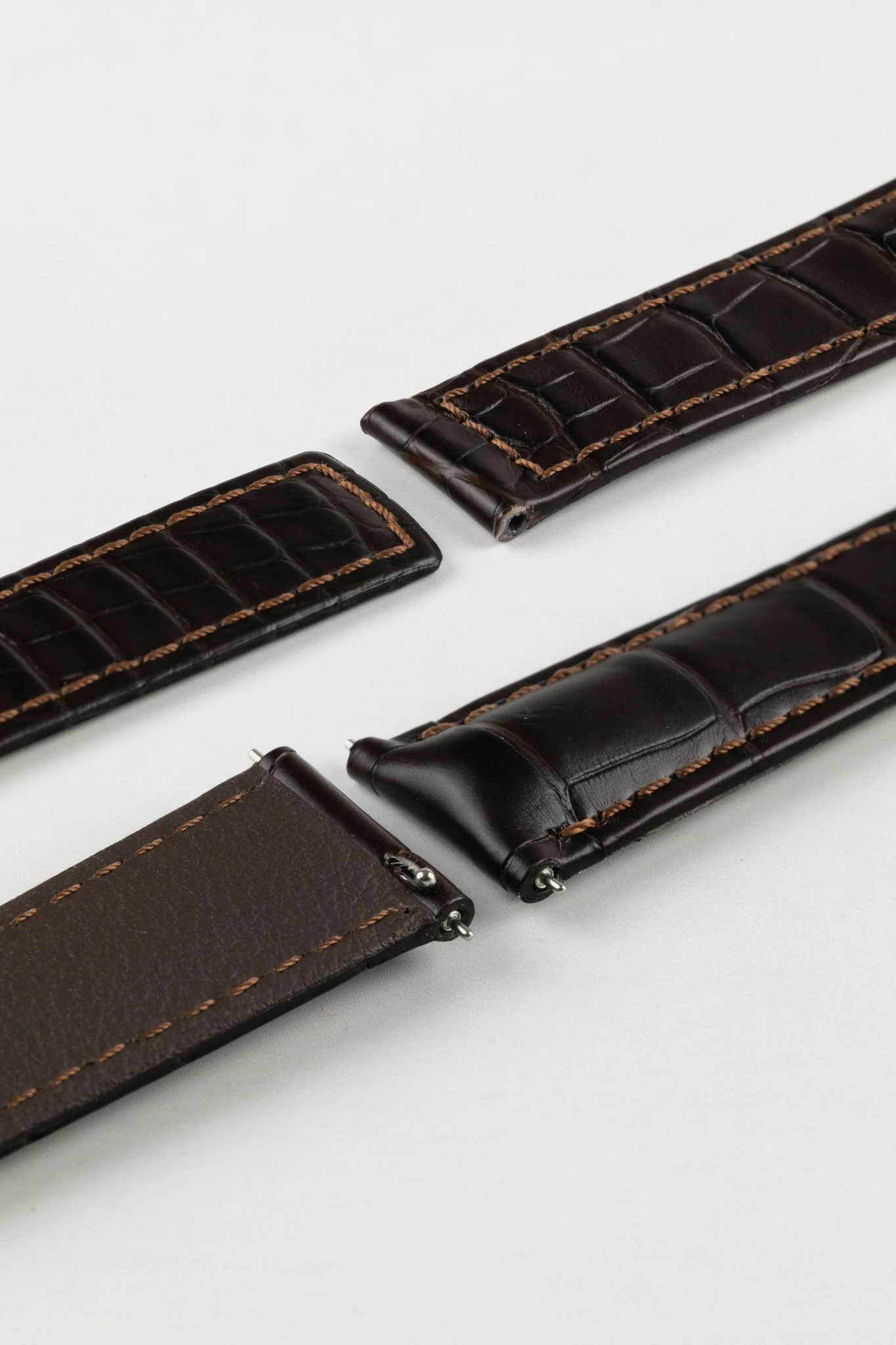 Hirsch SPEED Alligator Deployment Watch Strap in DARK BROWN - Image 5