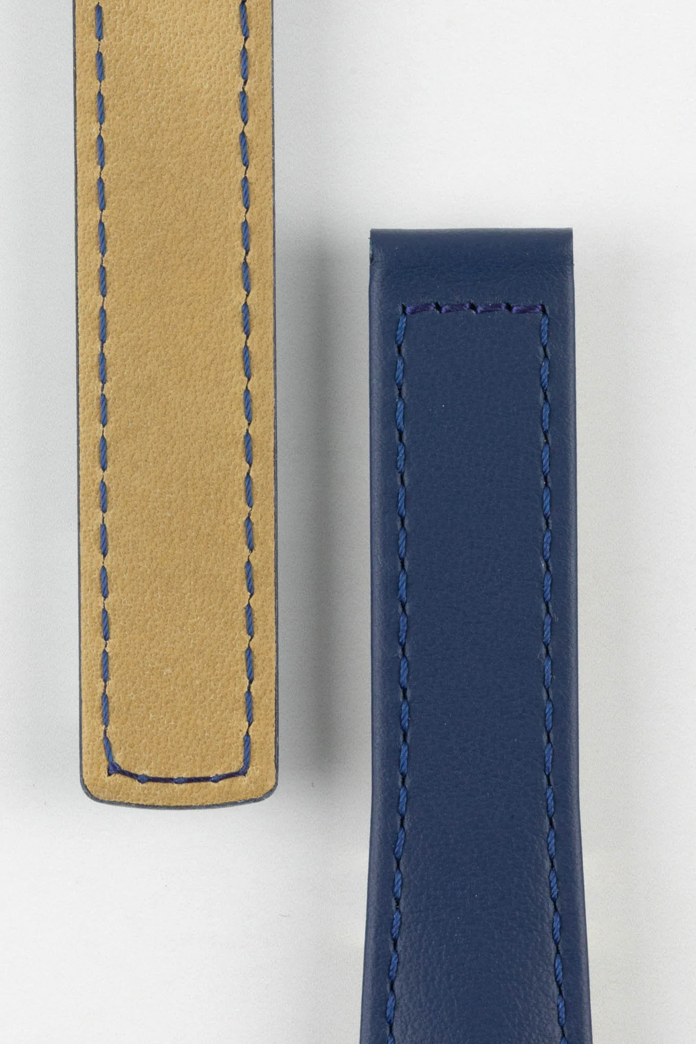 Hirsch SPEED Calfskin Deployment Watch Strap in BLUE - Image 3