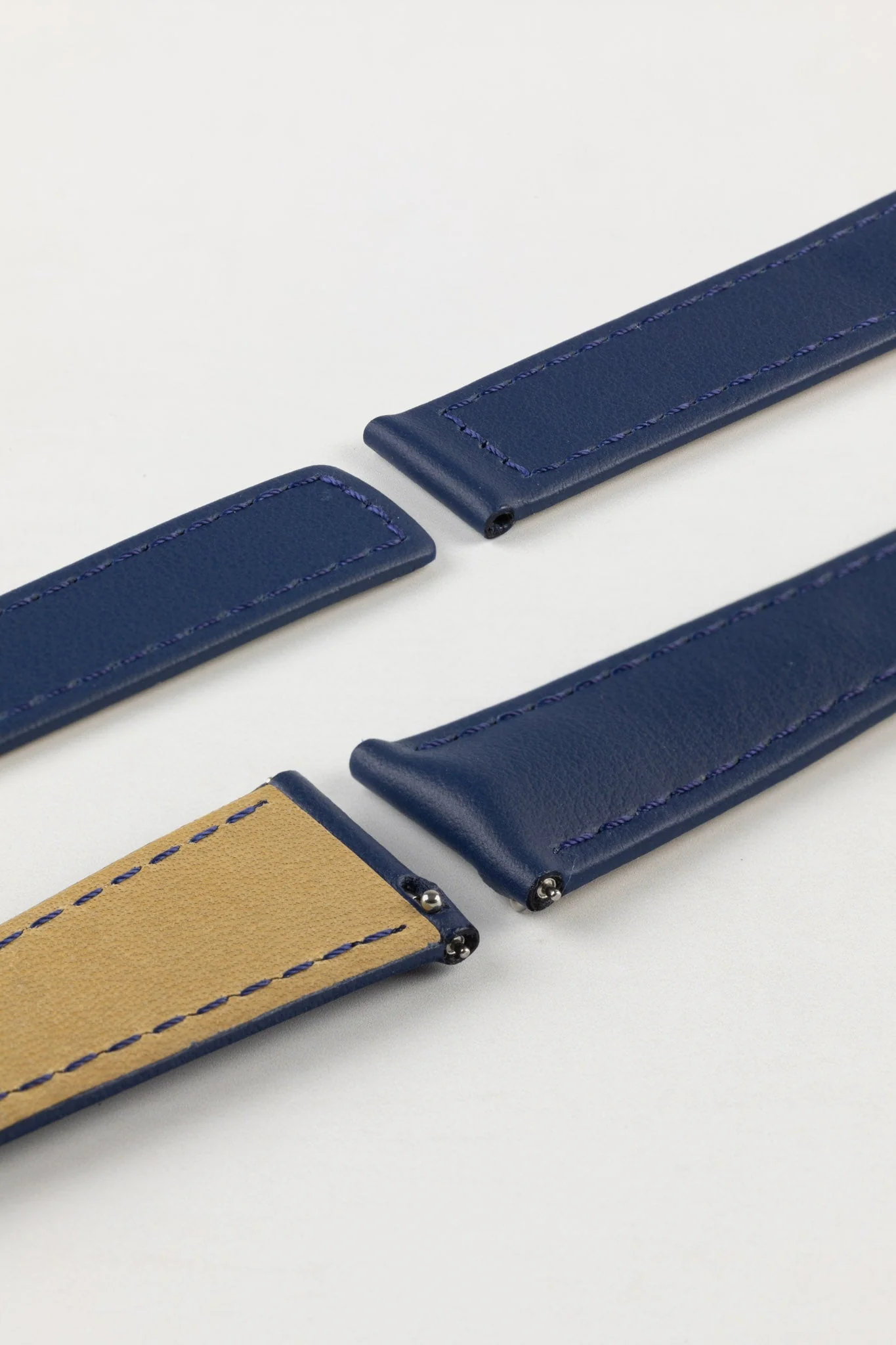 Hirsch SPEED Calfskin Deployment Watch Strap in BLUE - Image 5