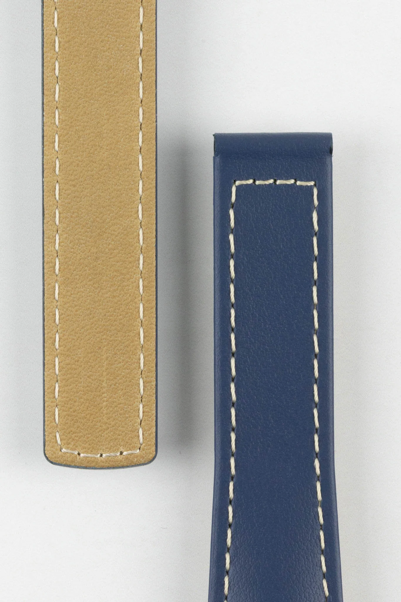 Hirsch SPEED Calfskin Deployment Watch Strap in BLUE/WHITE - Image 3