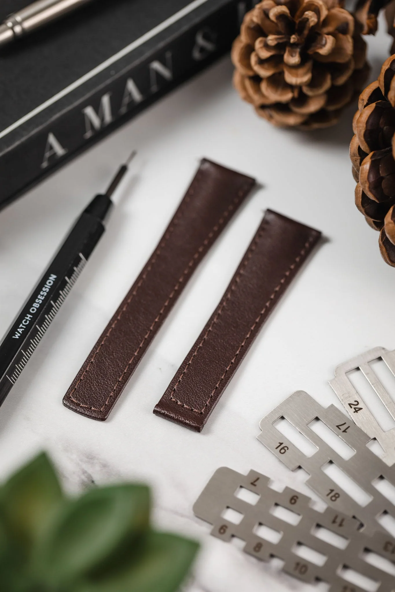 Hirsch SPEED Calfskin Deployment Watch Strap in BROWN - Image 2