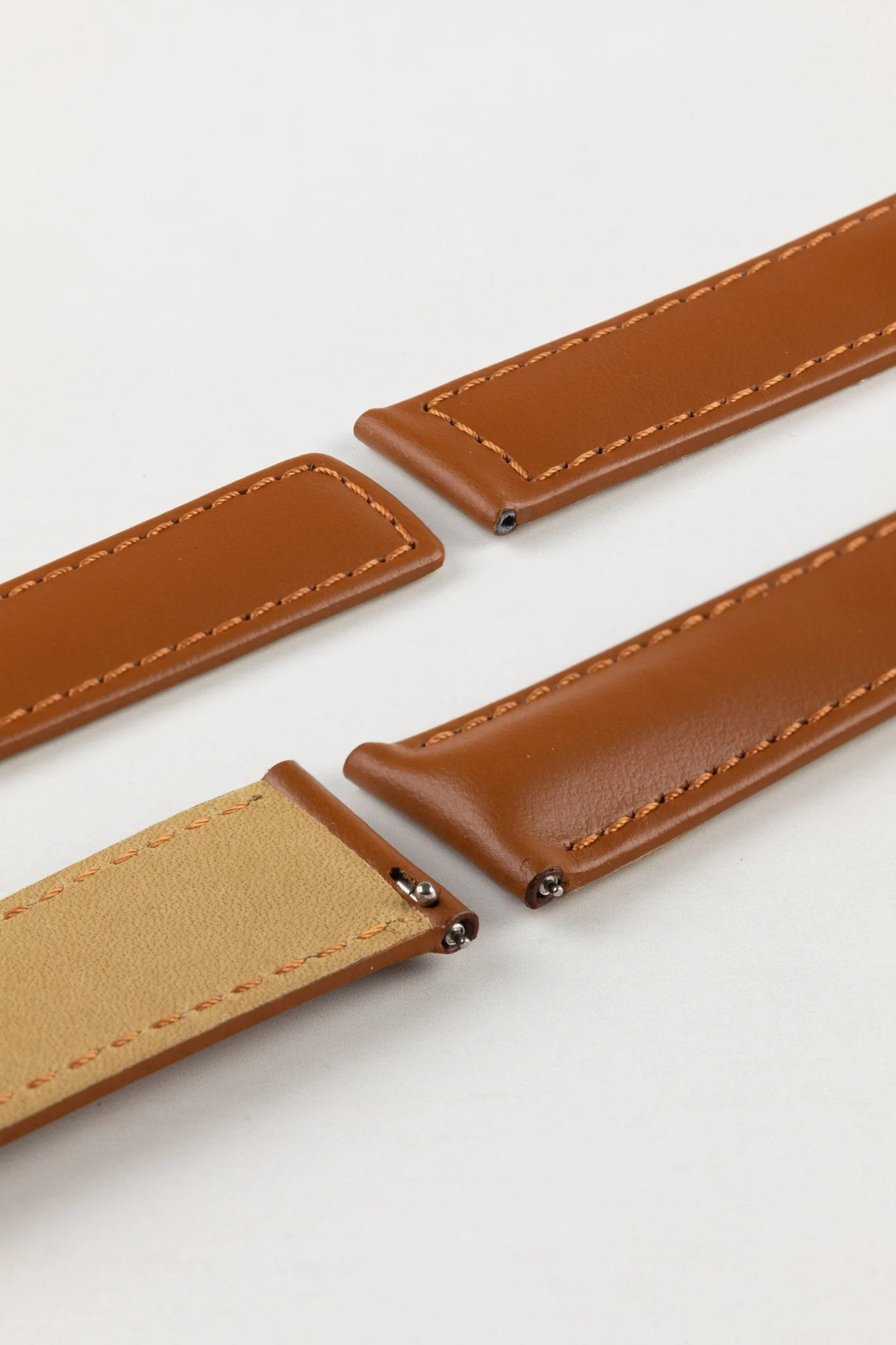 Hirsch SPEED Calfskin Deployment Watch Strap in GOLD BROWN - Image 5