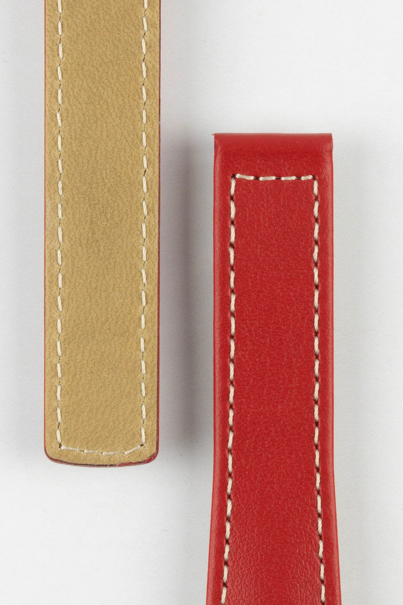 Hirsch SPEED Calfskin Deployment Watch Strap in RED/WHITE - Image 3