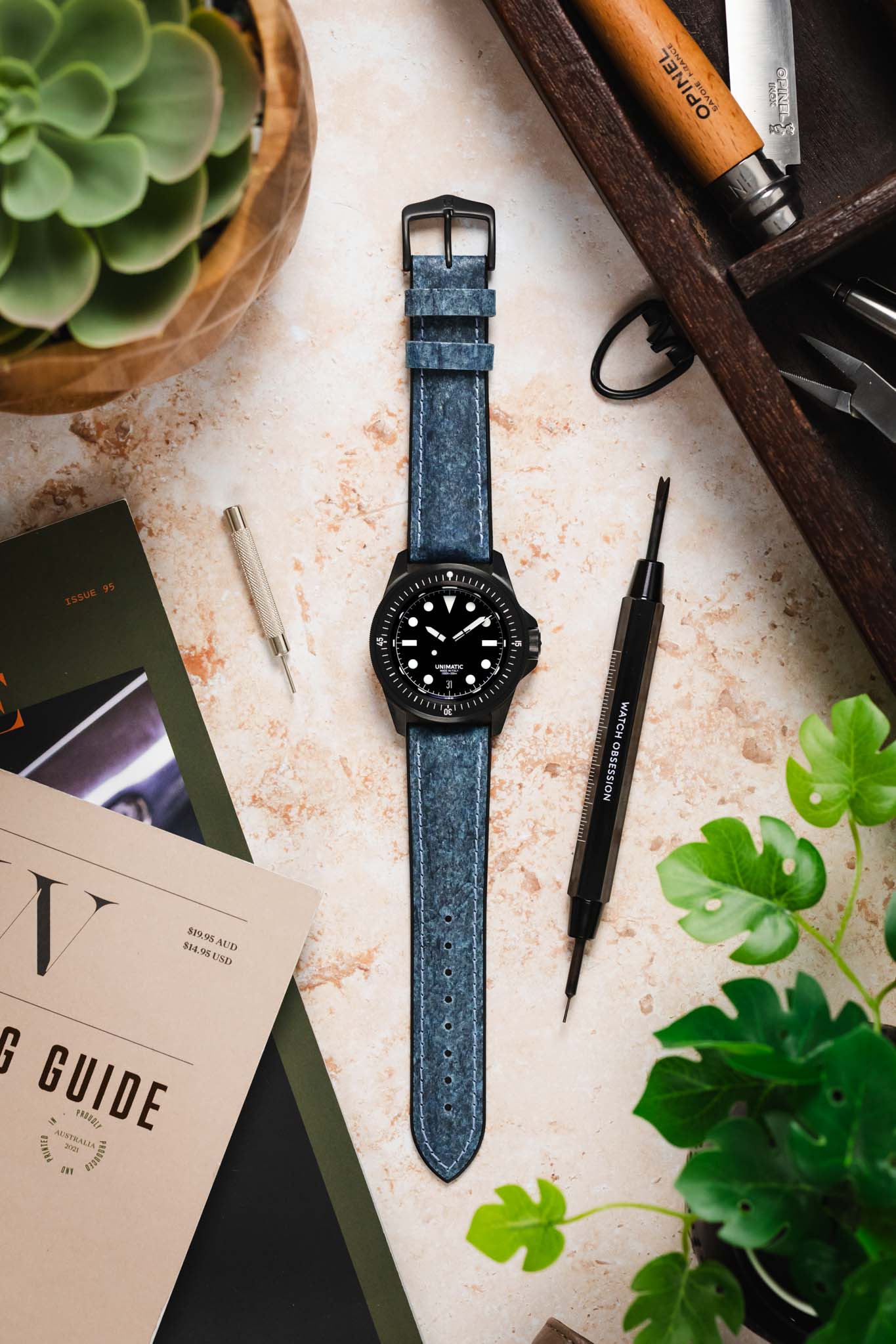 Hirsch STONE Performance Watch Strap - BLUE - Image 13