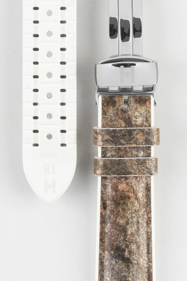 Hirsch STONE Split Shale Rock Effect Performance Watch Strap in Grey/White - Image 3