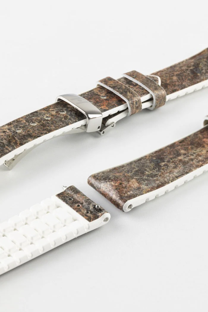 Hirsch STONE Split Shale Rock Effect Performance Watch Strap in Grey/White - Image 7