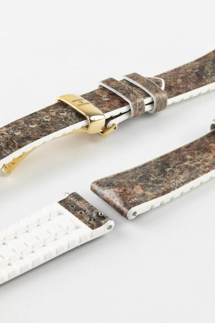 Hirsch STONE Split Shale Rock Effect Performance Watch Strap in Grey/White - Image 8