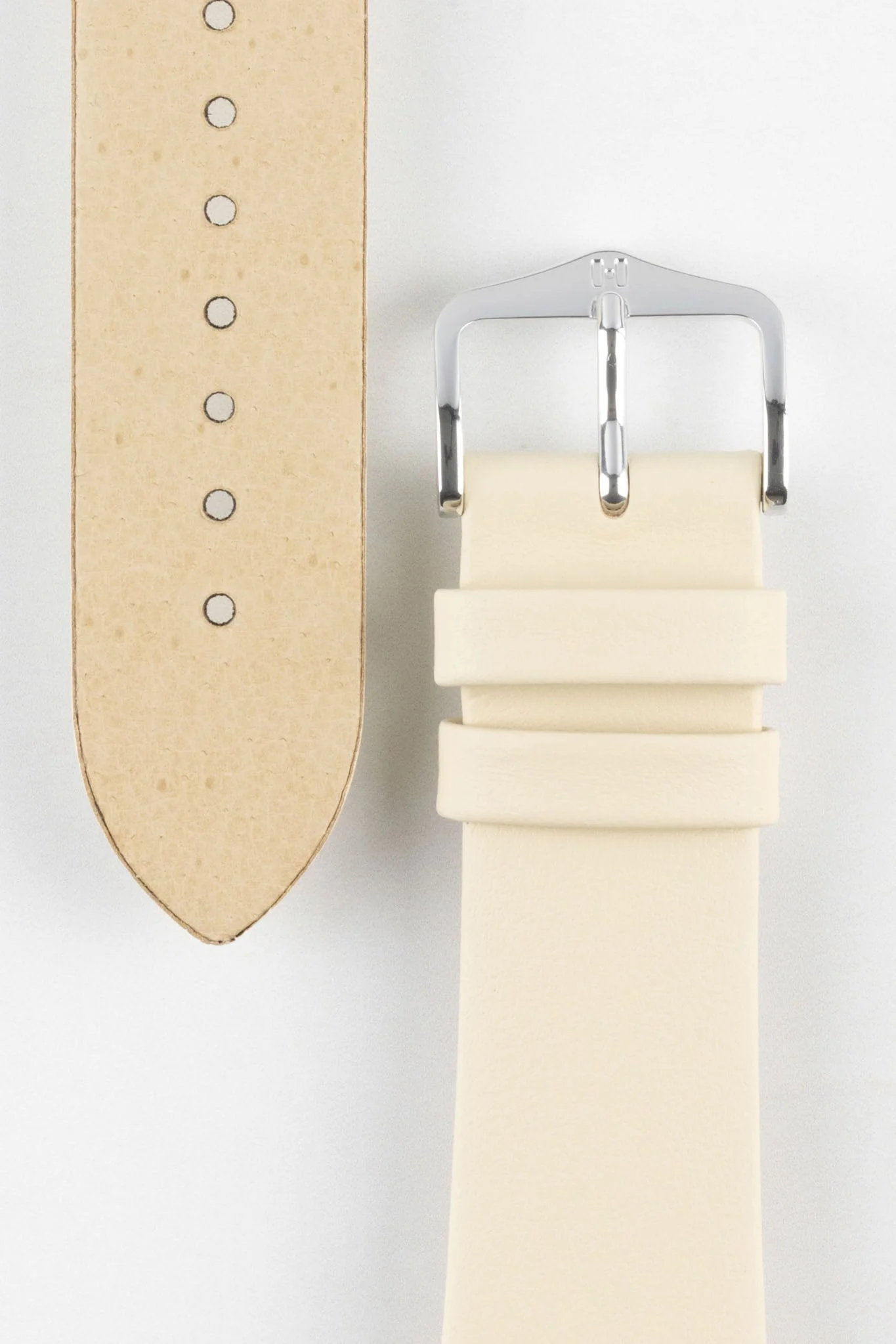 Hirsch TORONTO Quick-Release Fine-Grained Leather Watch Strap in BEIGE - Image 3