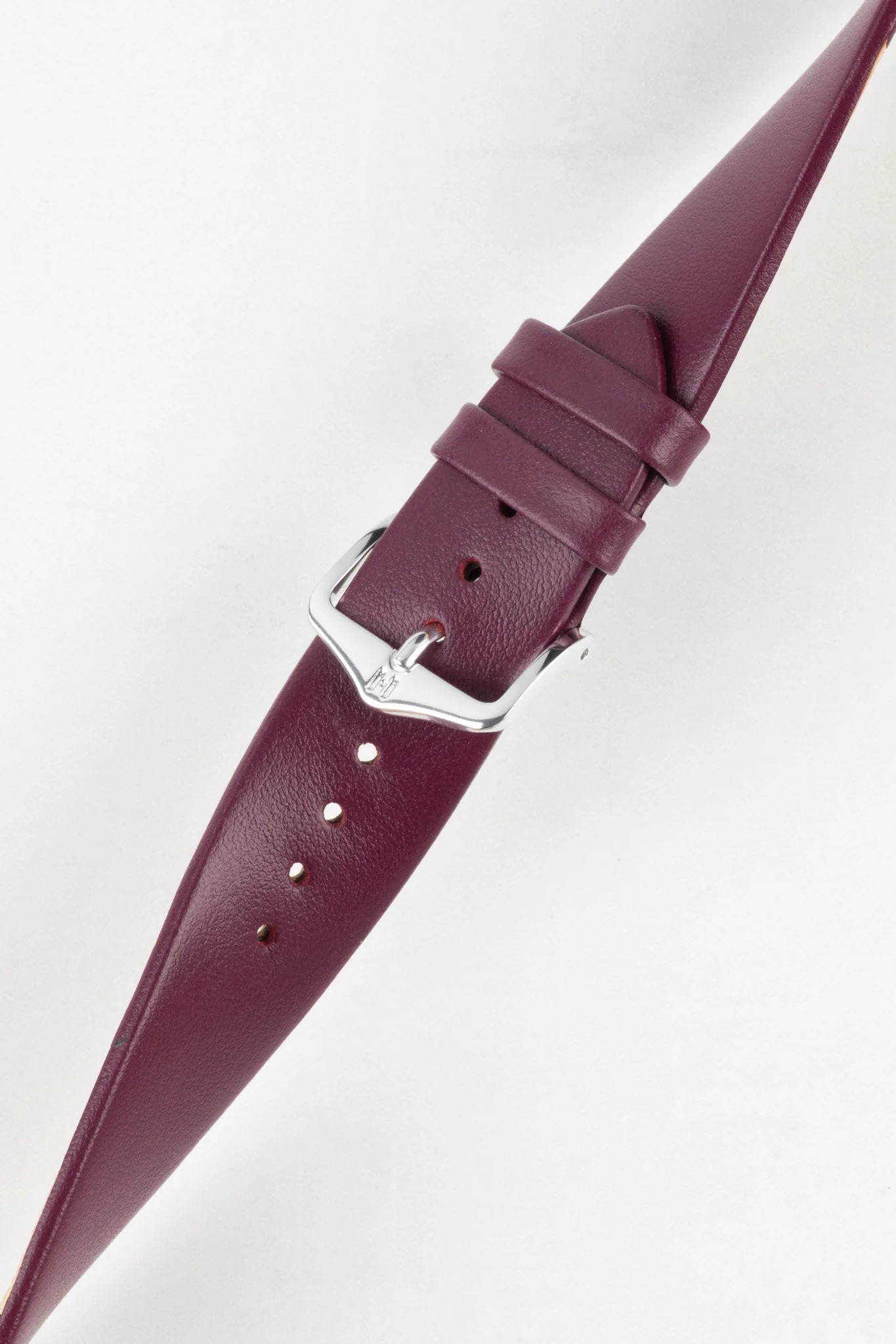 Hirsch TORONTO Quick-Release Fine-Grained Leather Watch Strap in BERRY - Image 5
