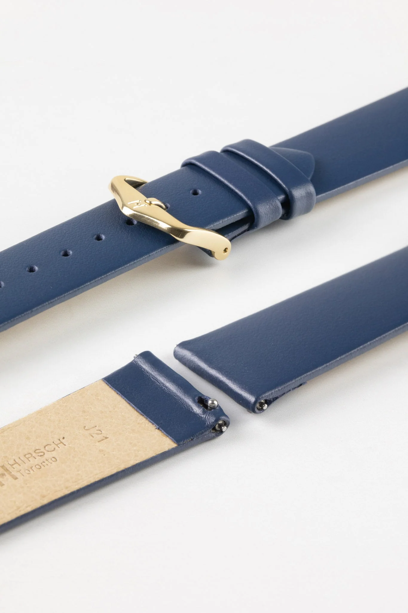 Hirsch TORONTO Quick-Release Fine-Grained Leather Watch Strap in BLUE - Image 8