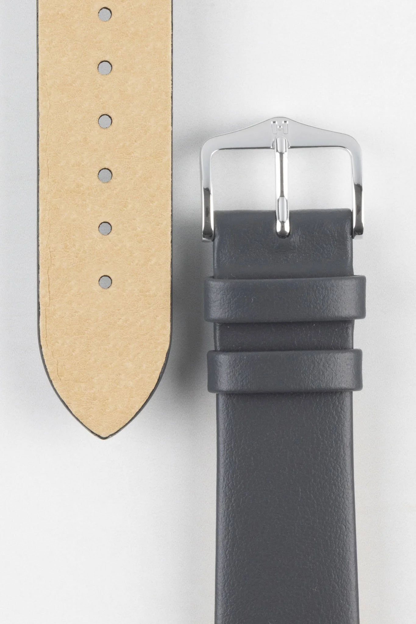 Hirsch TORONTO Quick-Release Fine-Grained Leather Watch Strap in GREY - Image 3