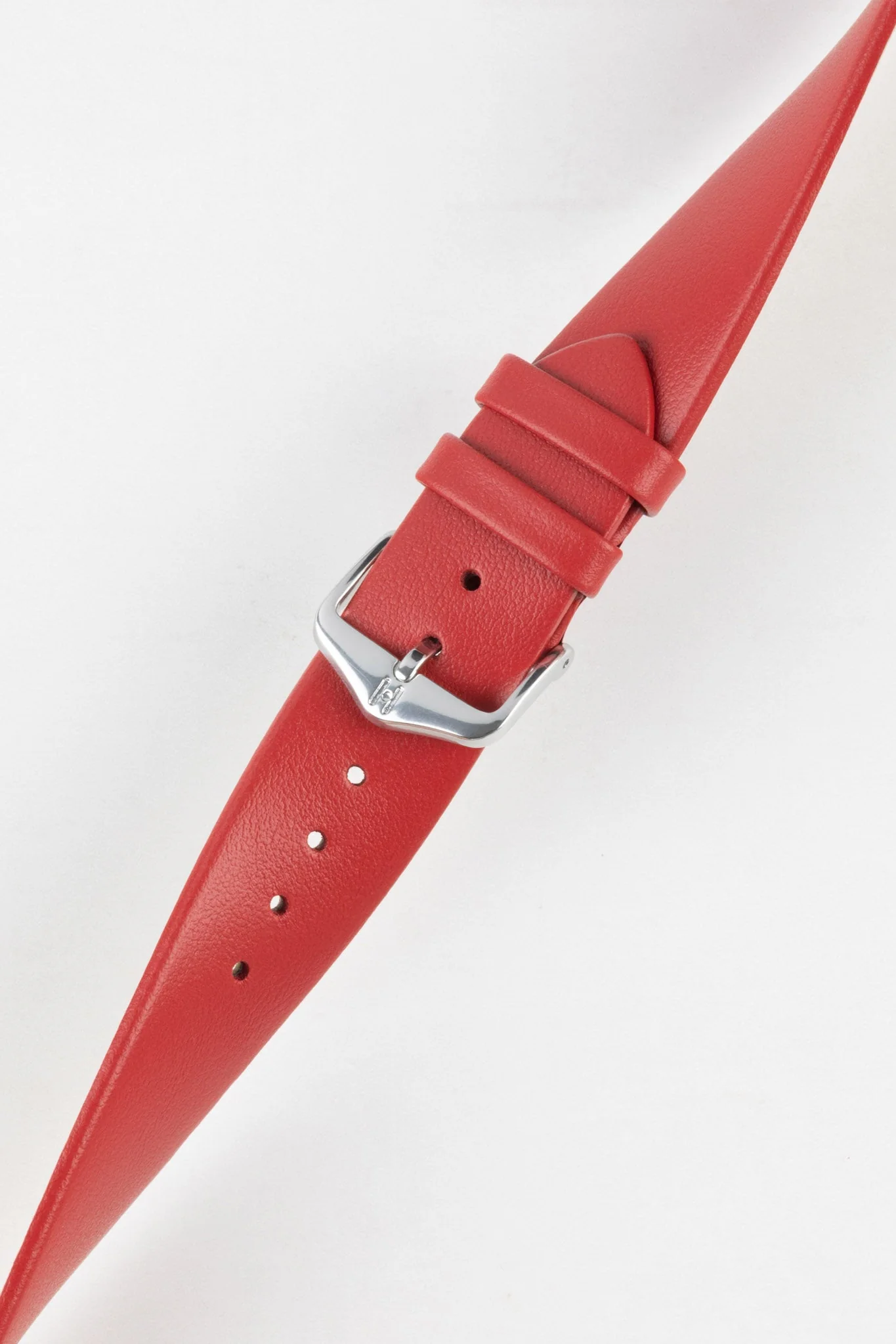 Hirsch TORONTO Quick-Release Fine-Grained Leather Watch Strap in RED - Image 5