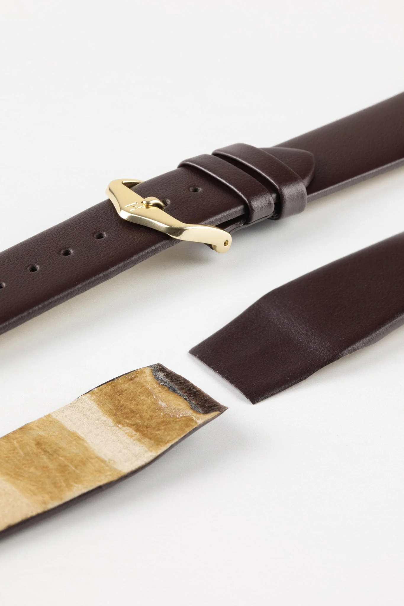 Hirsch TORONTO Fine-Grained Open-Ended Leather Watch Strap in BROWN - Image 4