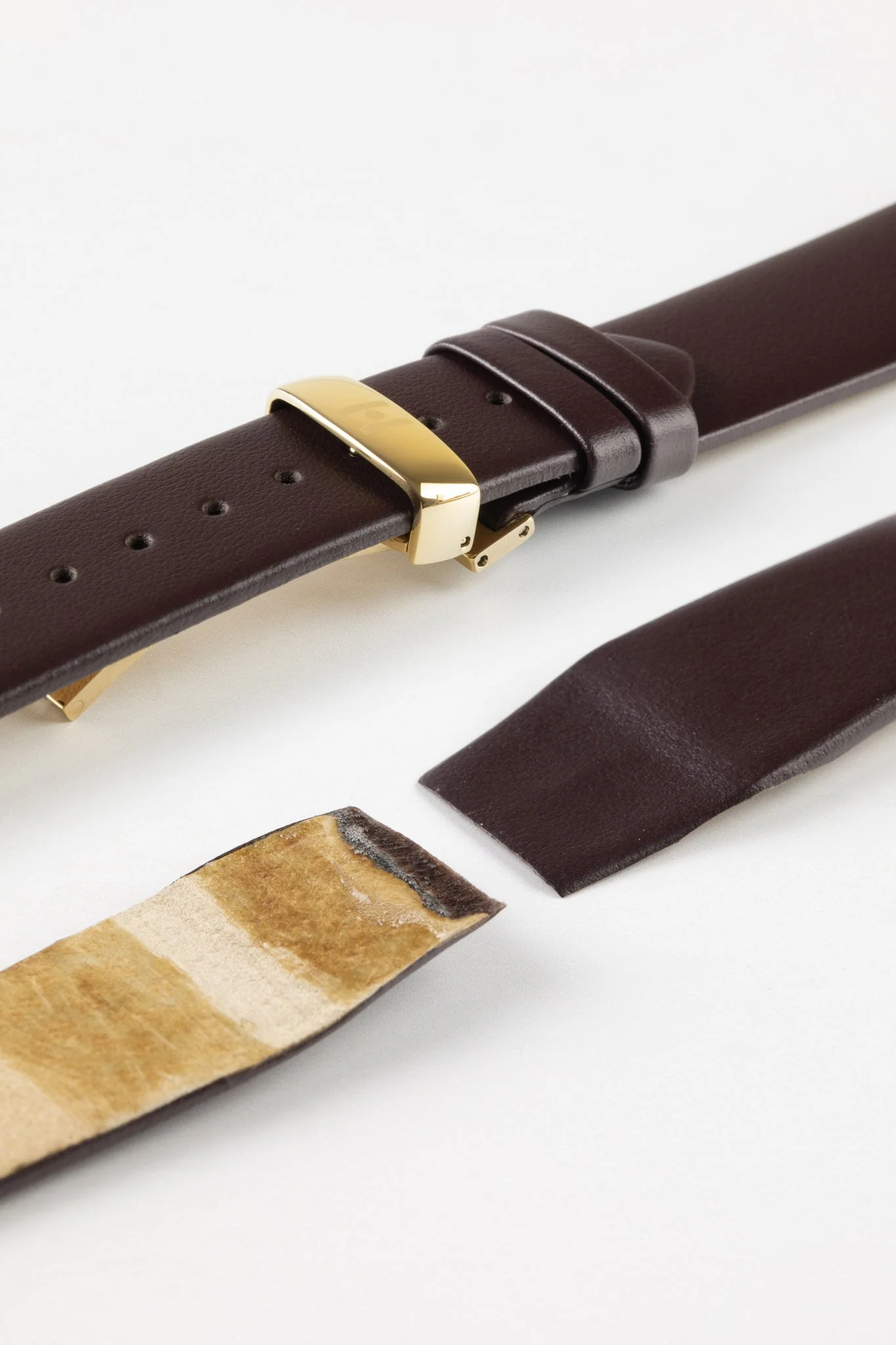 Hirsch TORONTO Fine-Grained Open-Ended Leather Watch Strap in BROWN - Image 5