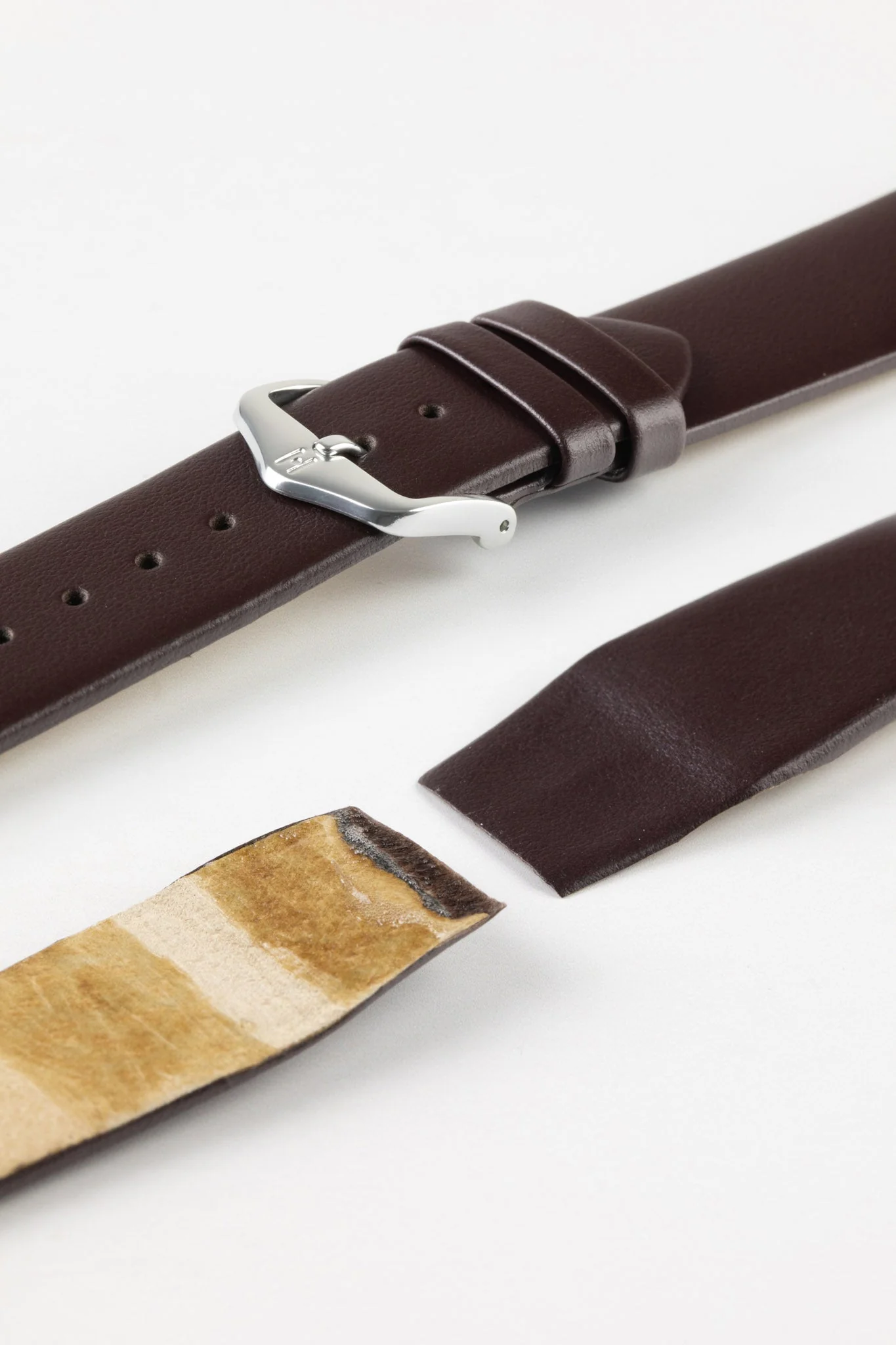 Hirsch TORONTO Fine-Grained Open-Ended Leather Watch Strap in BROWN - Image 6