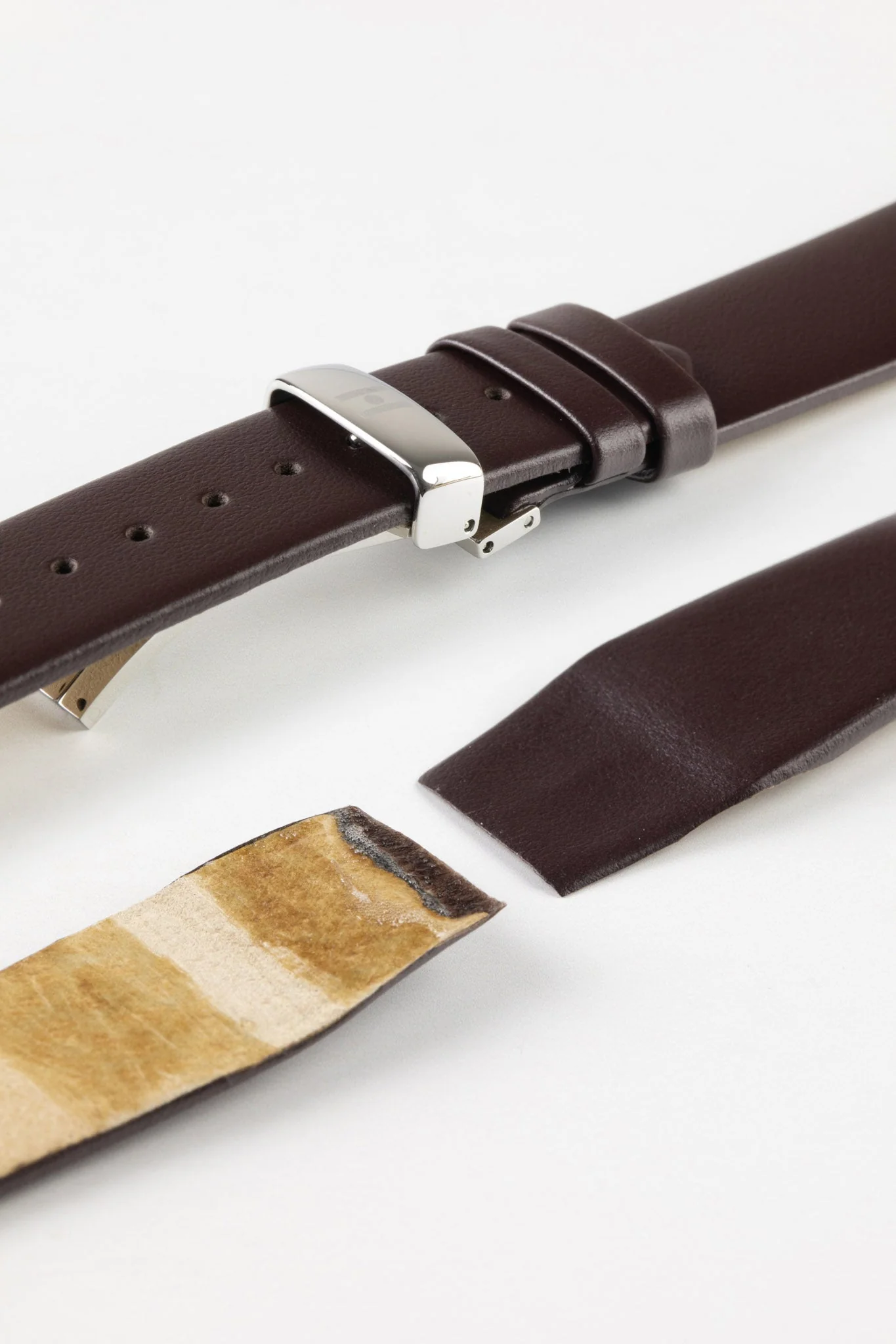Hirsch TORONTO Fine-Grained Open-Ended Leather Watch Strap in BROWN - Image 7