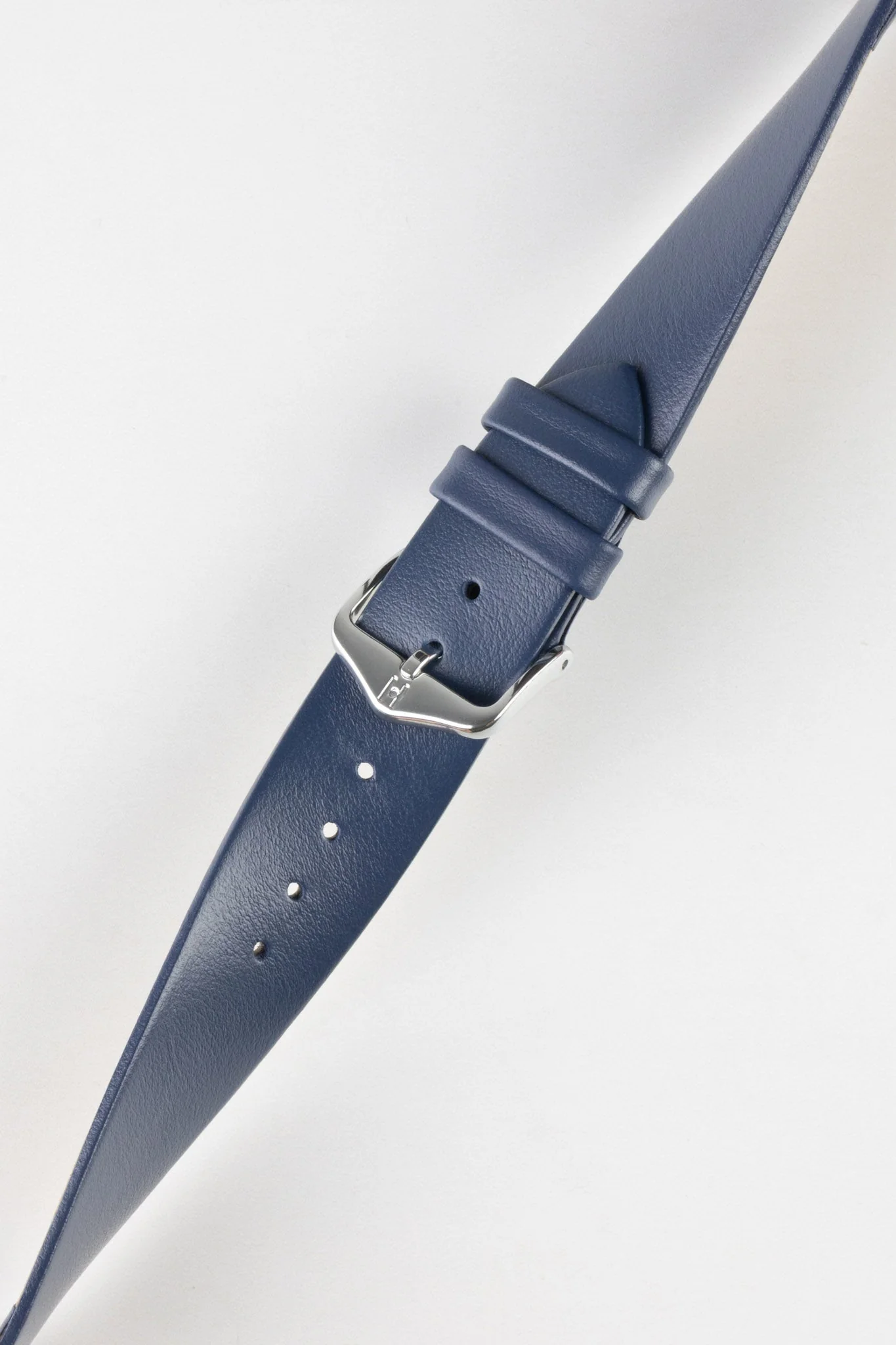 Hirsch TORONTO NQR Fine-Grained Leather Watch Strap in BLUE - Image 5