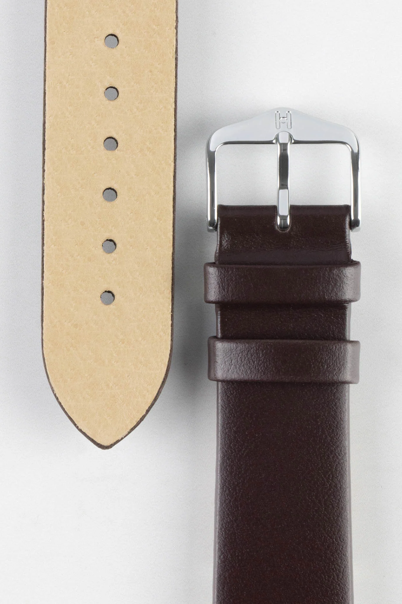 Hirsch TORONTO NQR Fine-Grained Leather Watch Strap in BROWN - Image 3