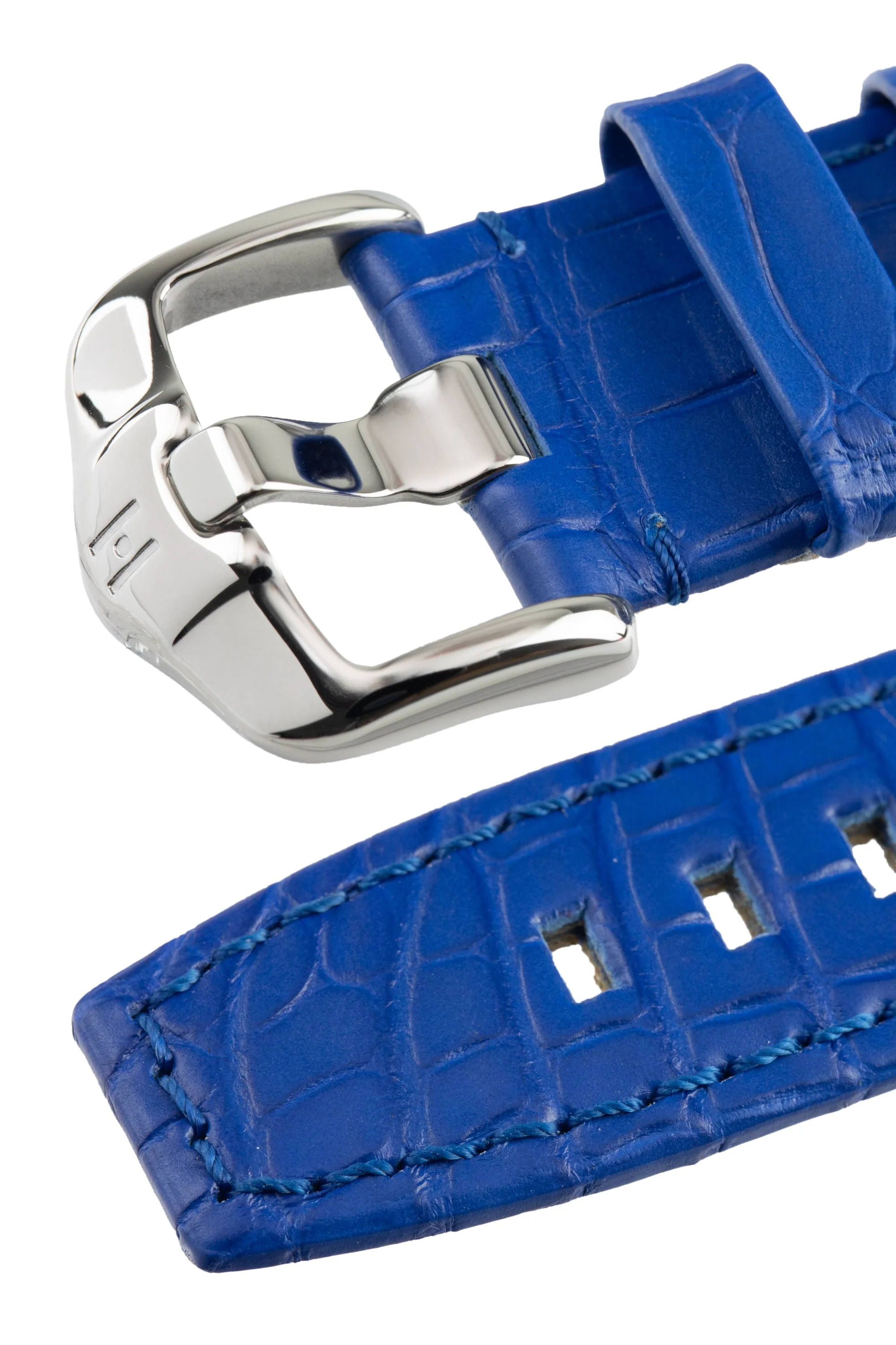 Hirsch TRITONE Padded Alligator Leather Watch Strap in ROYAL BLUE - Image 5
