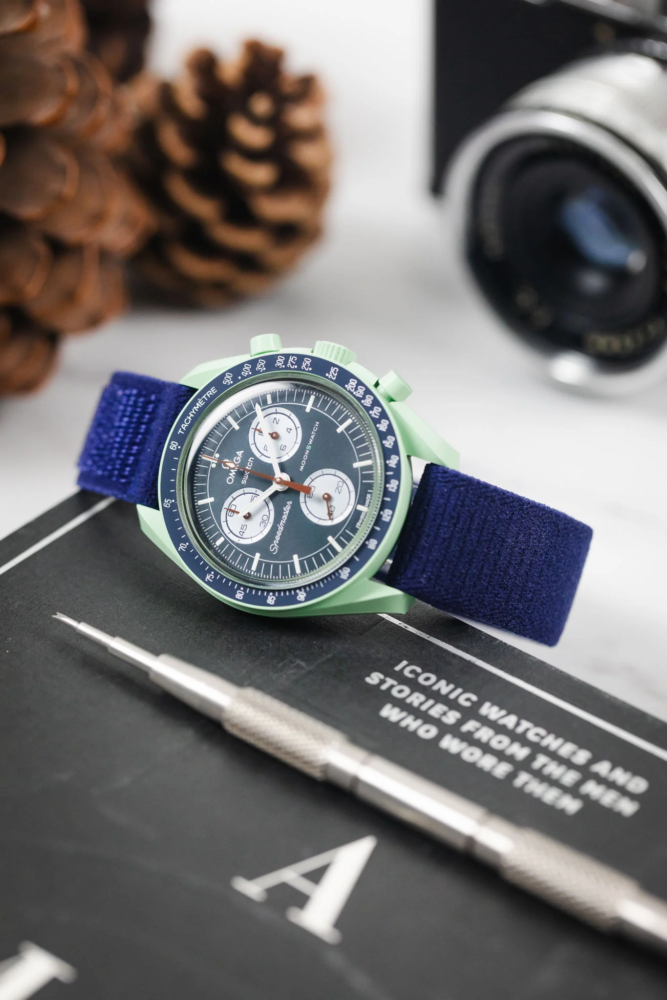 Hirsch VOCEM Fabric Watch Strap in BLUE - Image 4