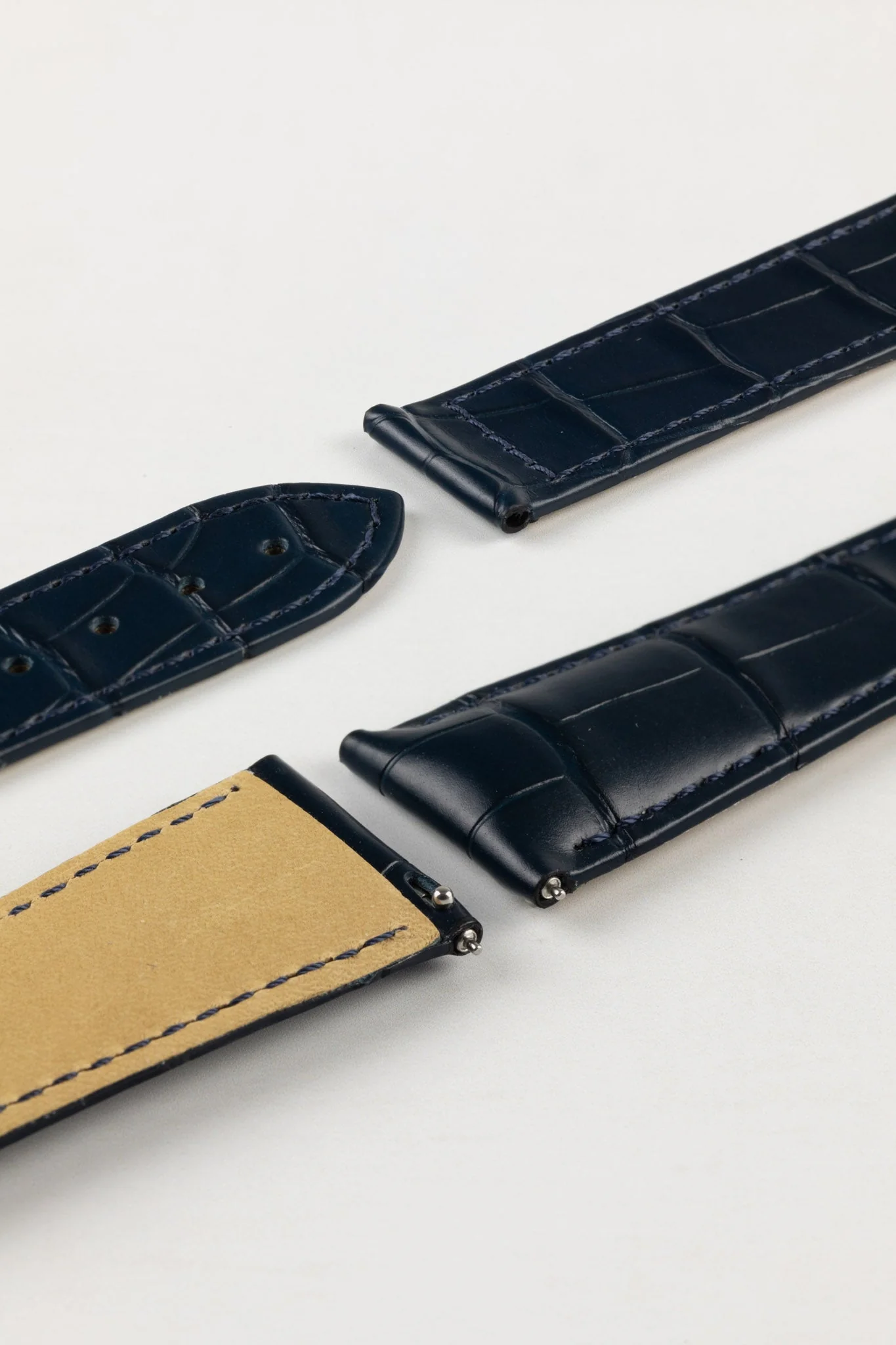 Hirsch VOYAGER Alligator Deployment Watch Strap in BLUE - Image 5