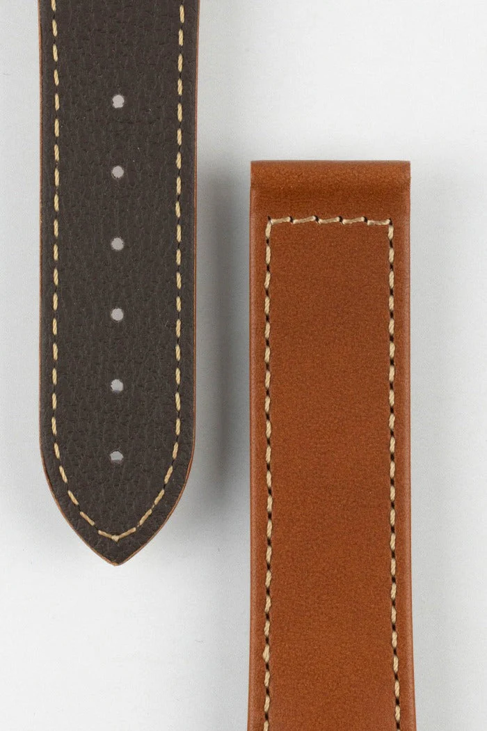 Hirsch VOYAGER Calfskin Deployment Watch Strap in GOLD BROWN/GOLD BROWN - Image 3