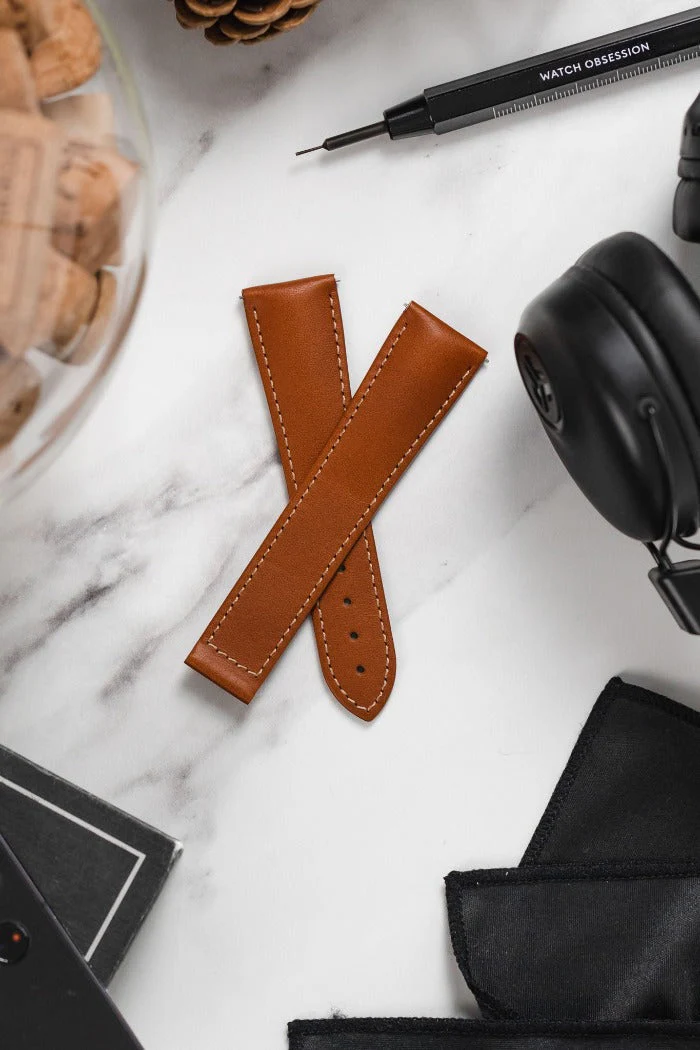 Hirsch VOYAGER Calfskin Deployment Watch Strap in GOLD BROWN/GOLD BROWN - Image 4