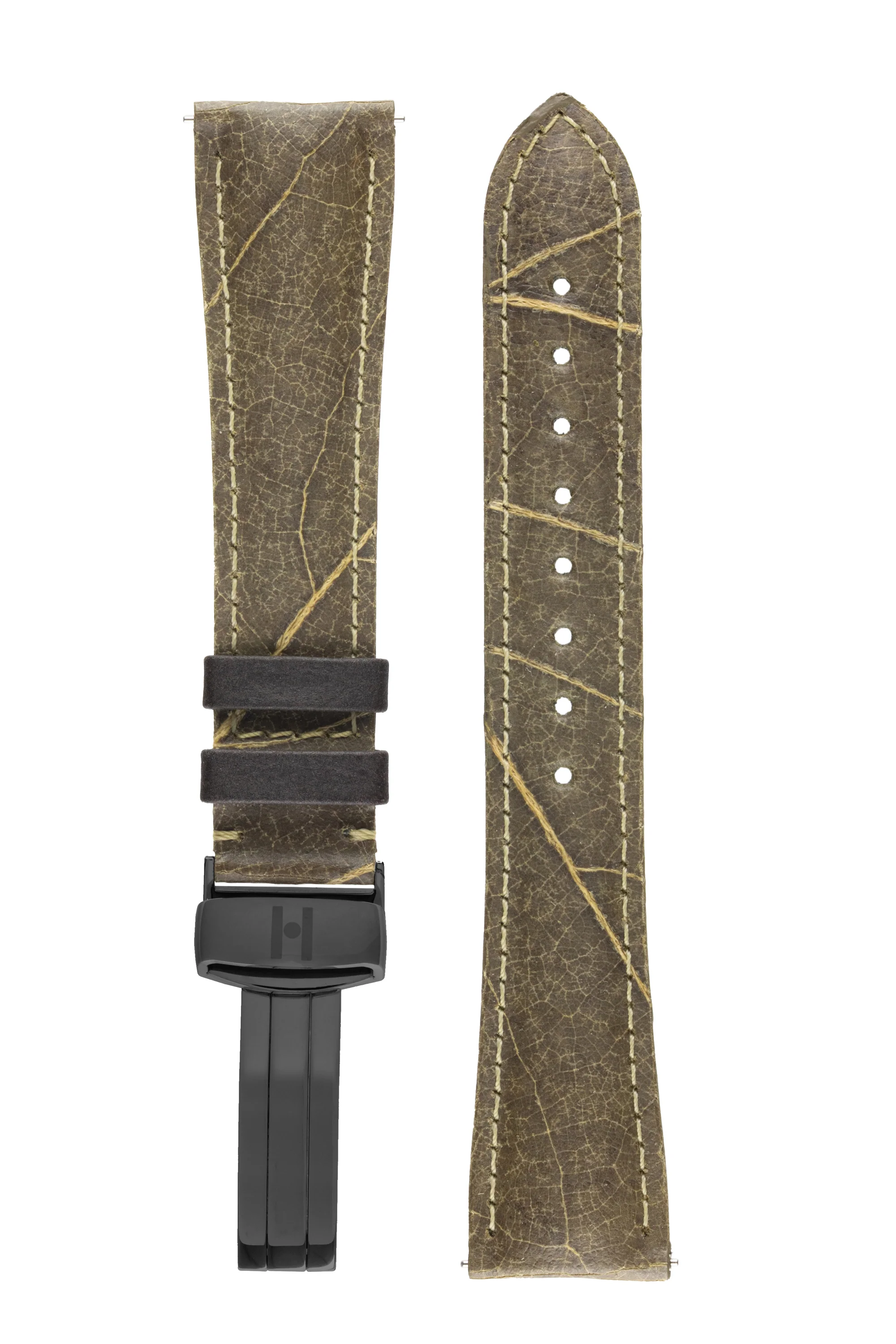 Hirsch WINE Vineyard-Leaf Vegan Watch Strap in GREEN - Image 10
