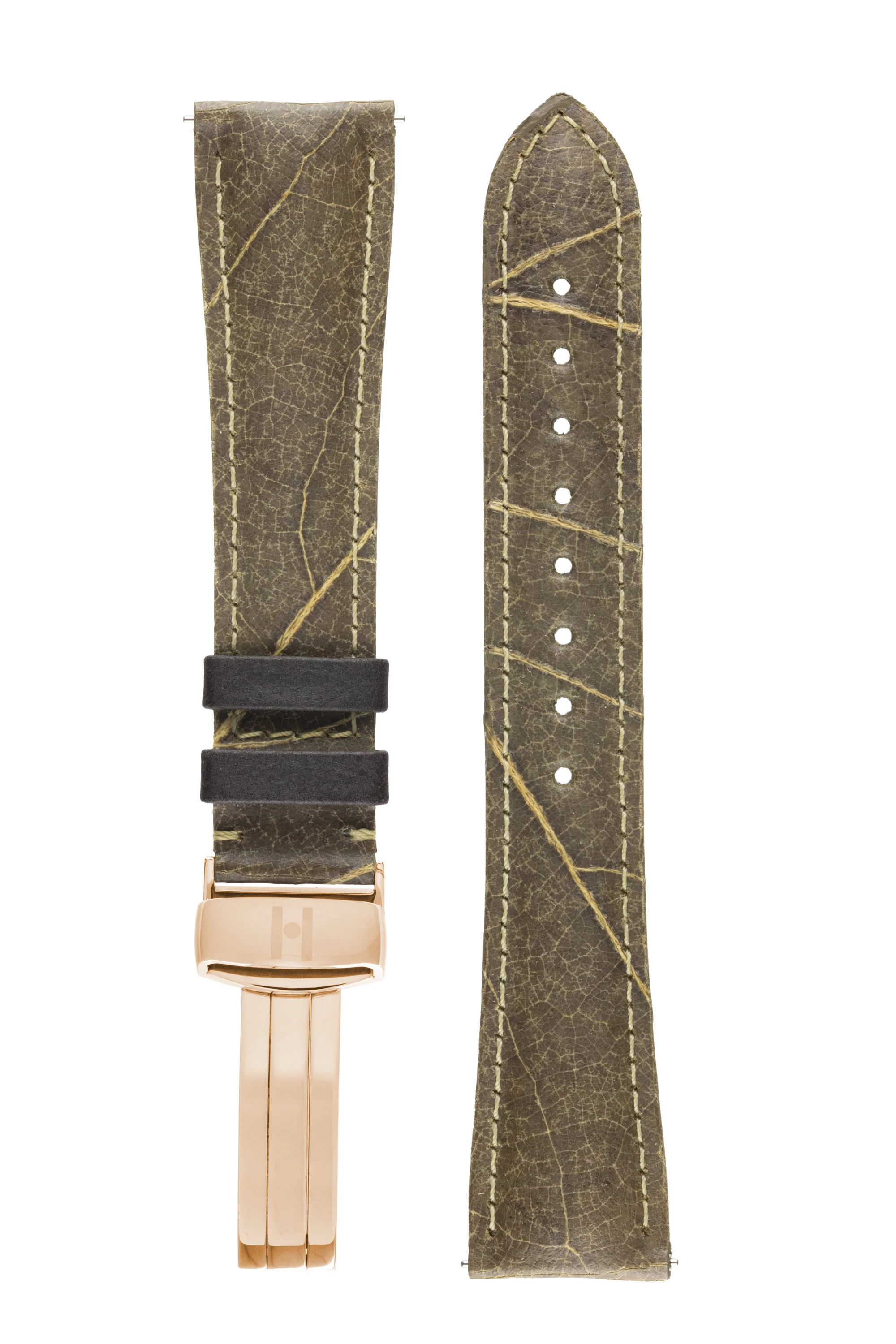Hirsch WINE Vineyard-Leaf Vegan Watch Strap in GREEN - Image 11