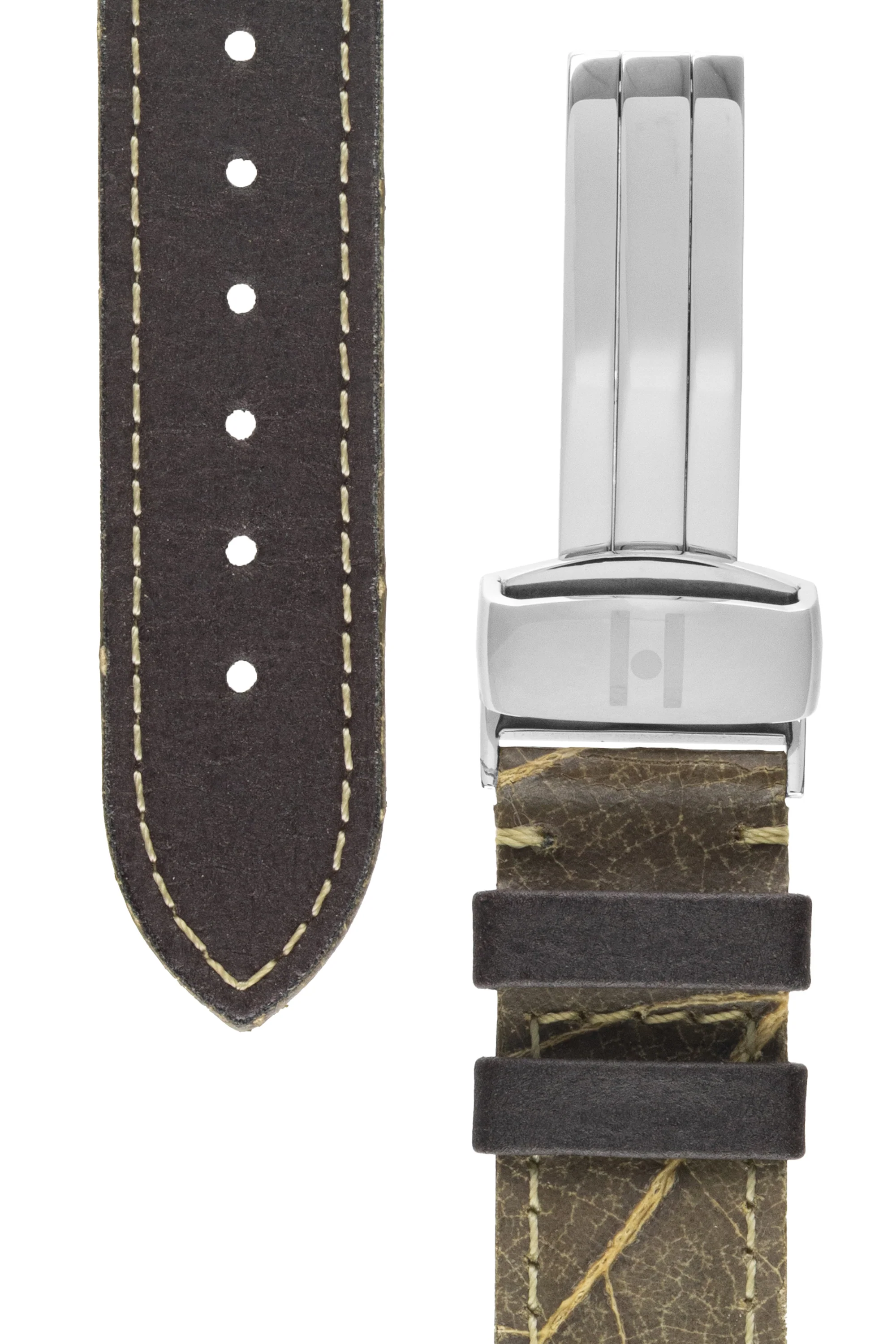 Hirsch WINE Vineyard-Leaf Vegan Watch Strap in GREEN - Image 4