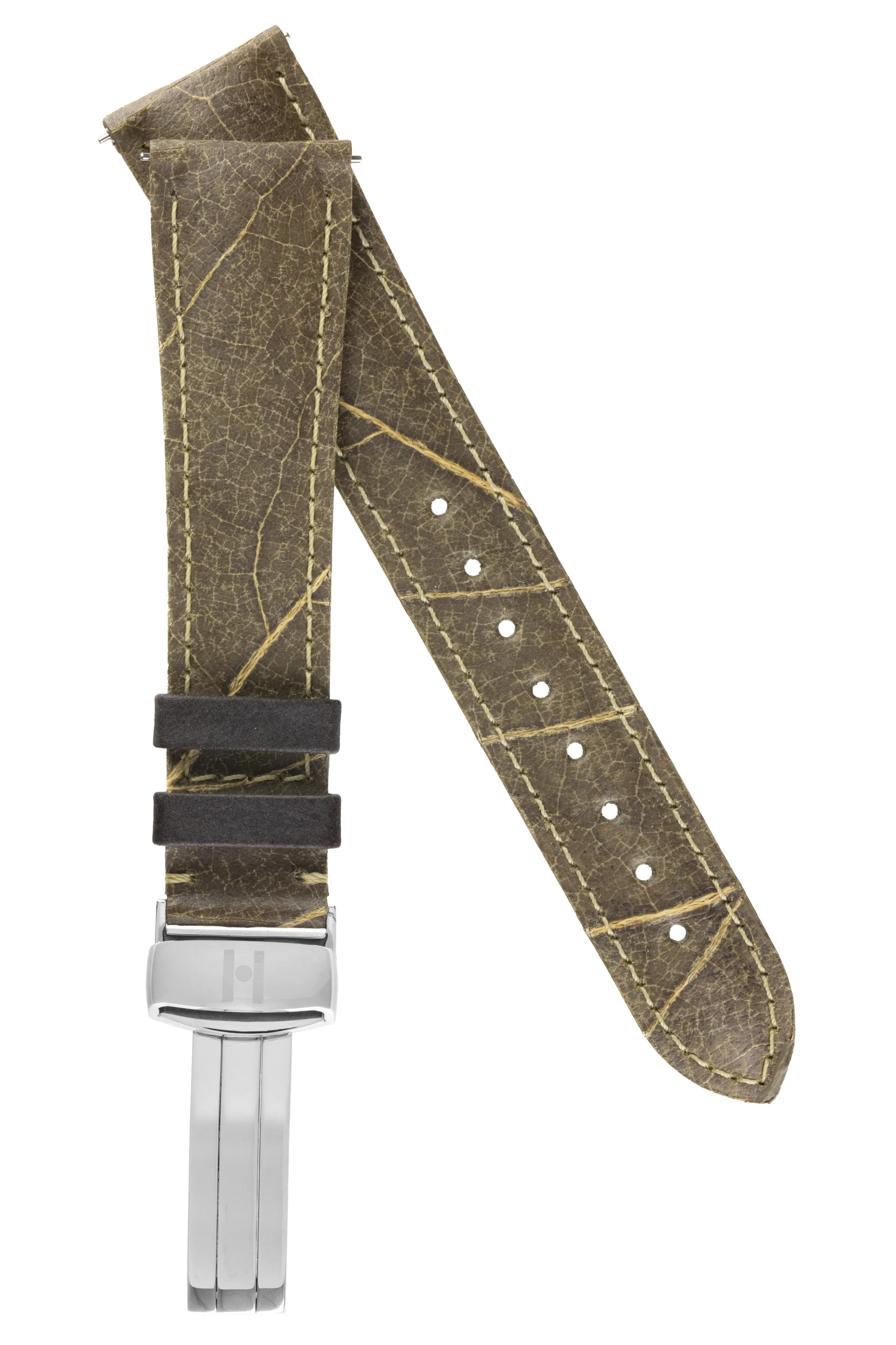 Hirsch WINE Vineyard-Leaf Vegan Watch Strap in GREEN - Image 5
