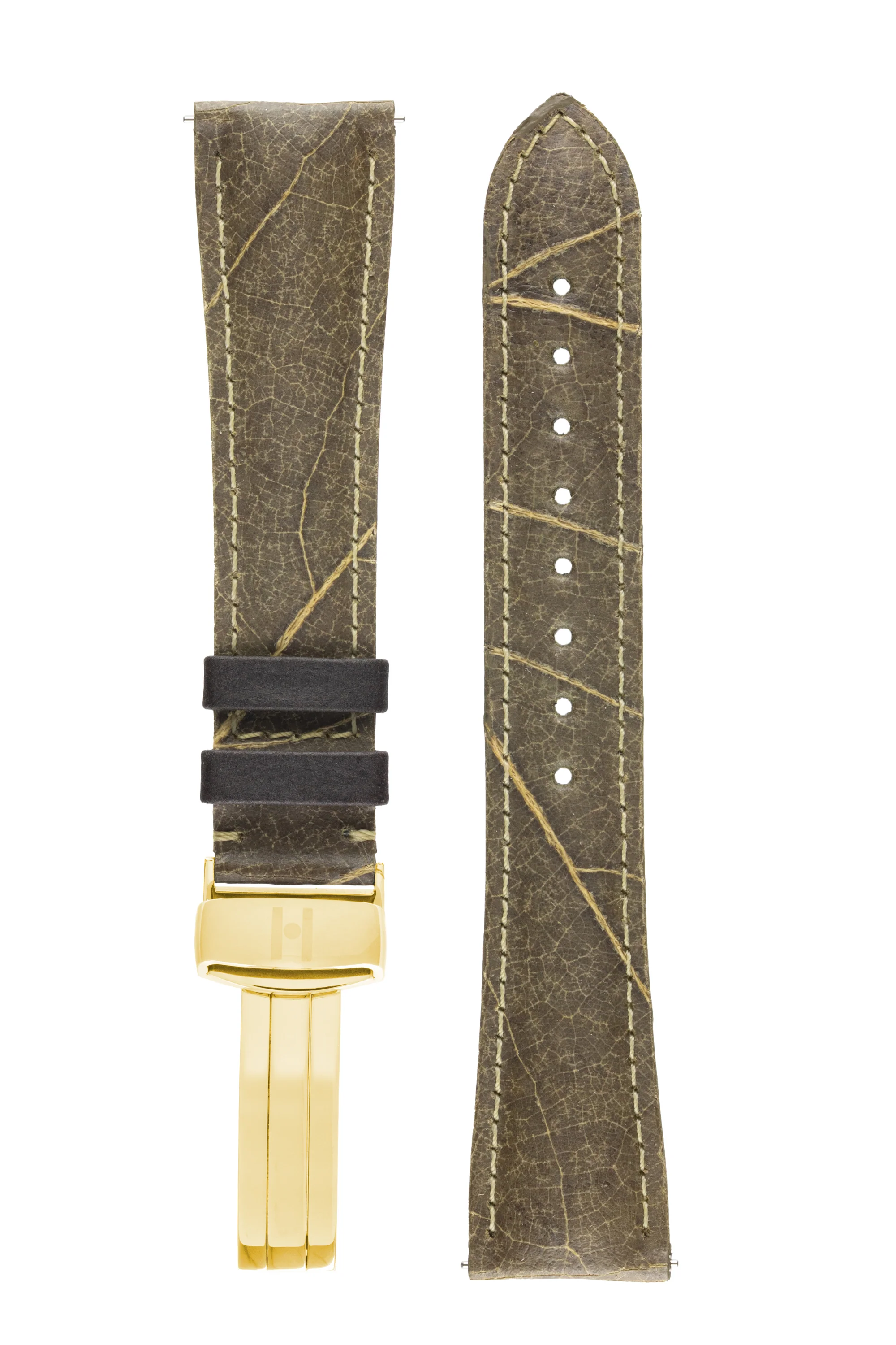 Hirsch WINE Vineyard-Leaf Vegan Watch Strap in GREEN - Image 9